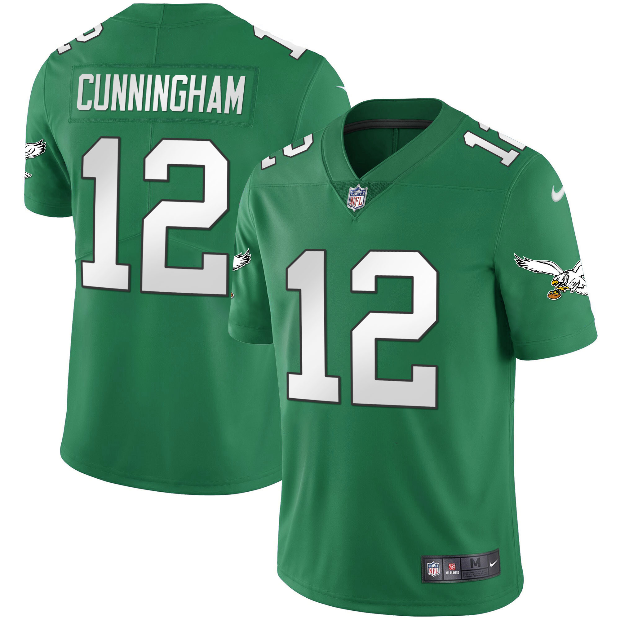 Randall Cunningham Men's Philadelphia Eagles Kelly Green Vapor Throwback 90s Jersey - All Stitched