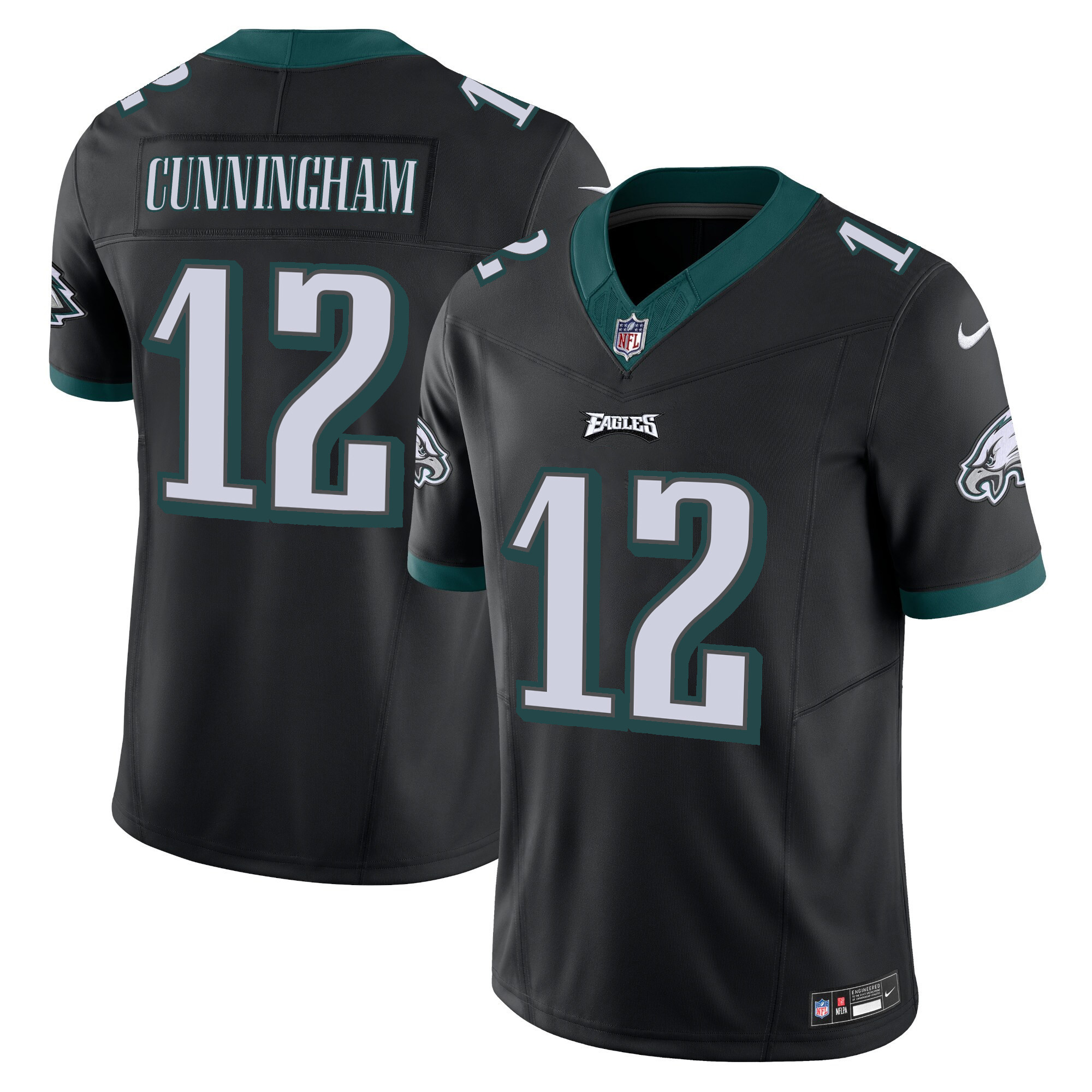 Randall Cunningham Men's Philadelphia Eagles Vapor Limited Black Jersey - All Stitched