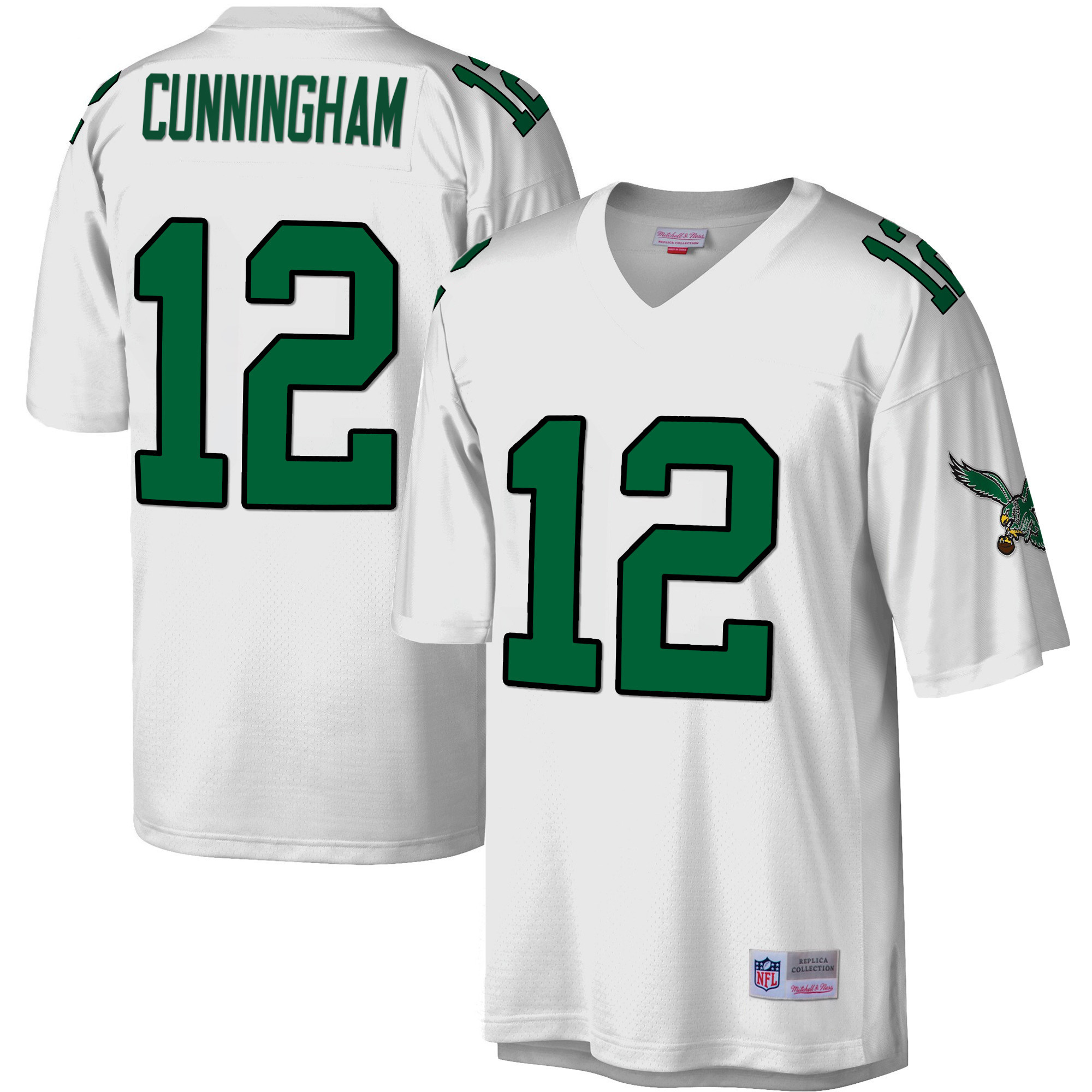 Randall Cunningham Philadelphia Eagles Big & Tall 1990 Legacy White Jersey - All Stitched