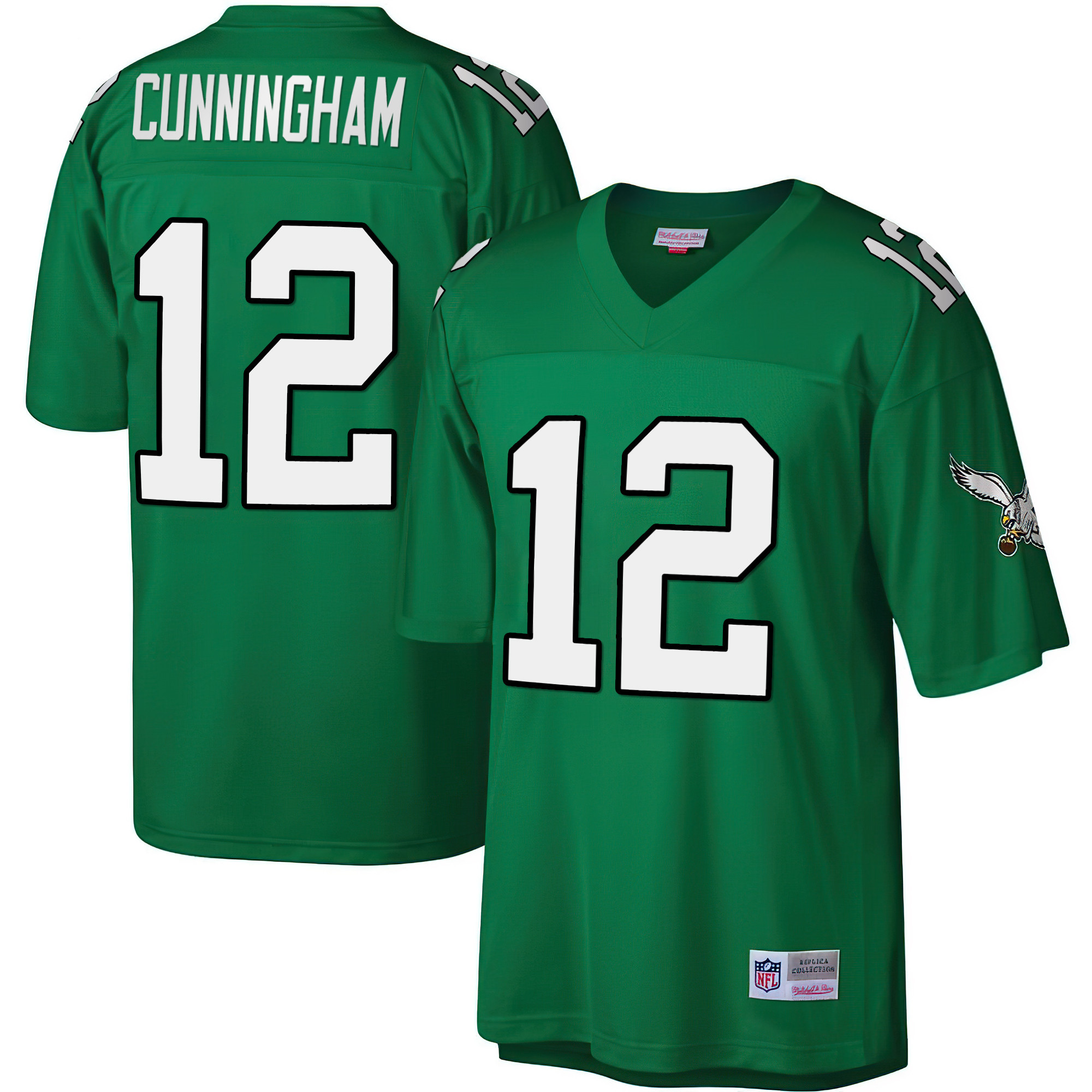Randall Cunningham Philadelphia Eagles Big & Tall 1990 Retired Kelly Green Jersey - All Stitched