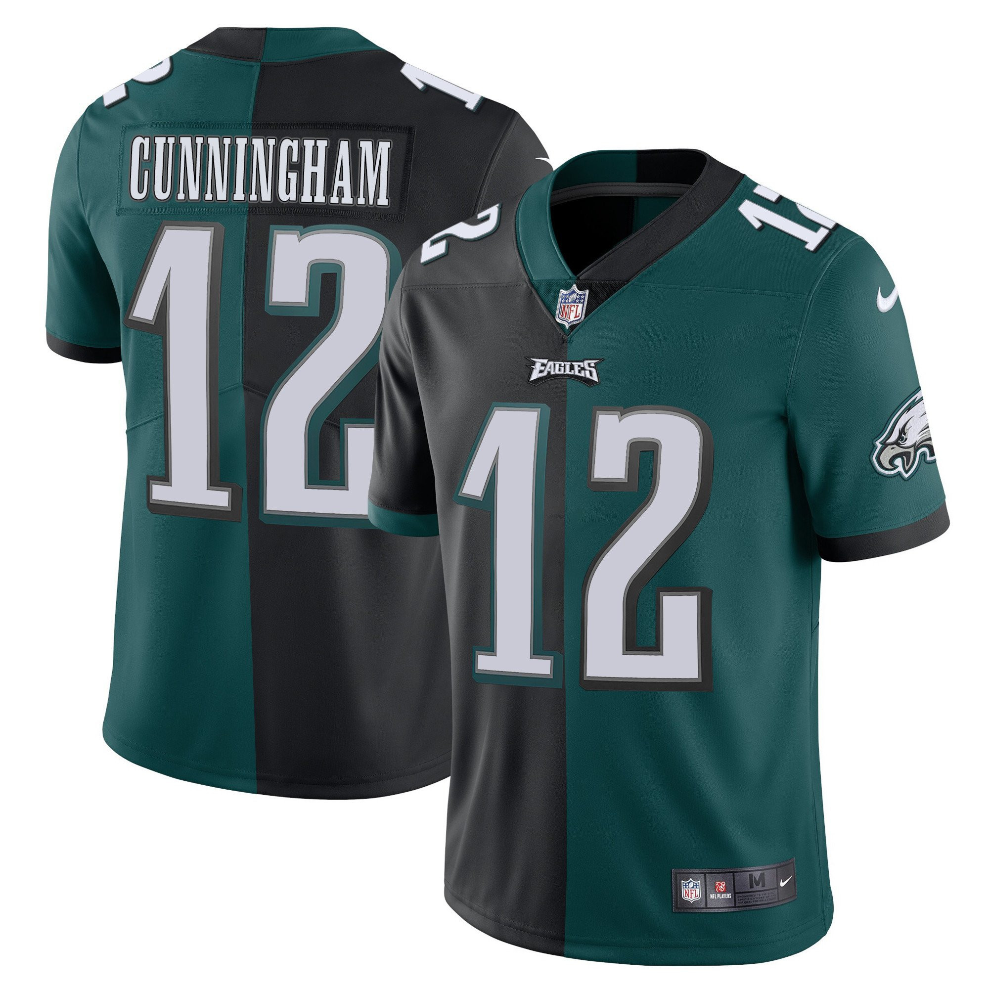 Randall Cunningham Philadelphia Eagles Split Black Green Vapor Limited Jersey - All Stitched