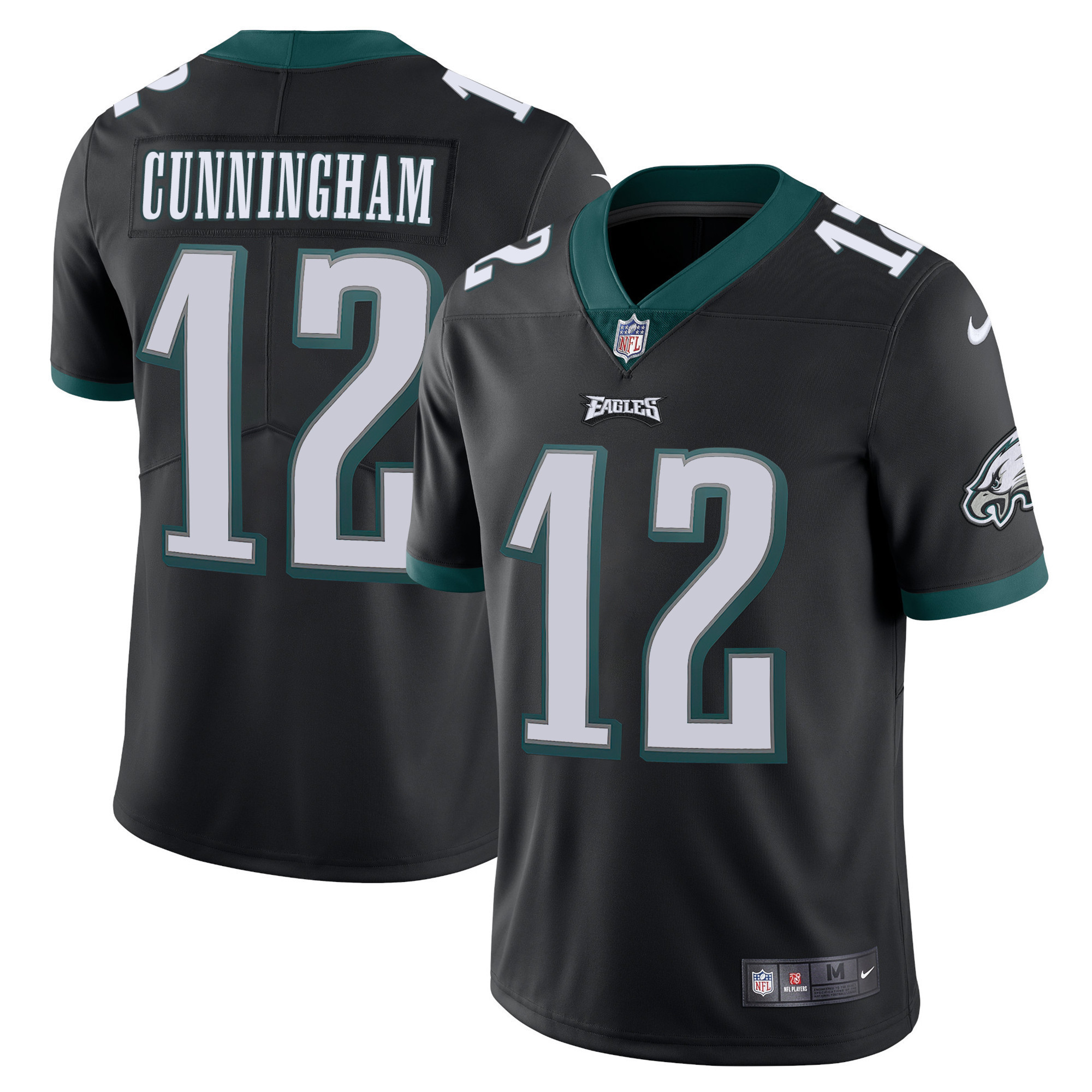 Randall Cunningham Philadelphia Eagles Vapor Black Jersey - All Stitched