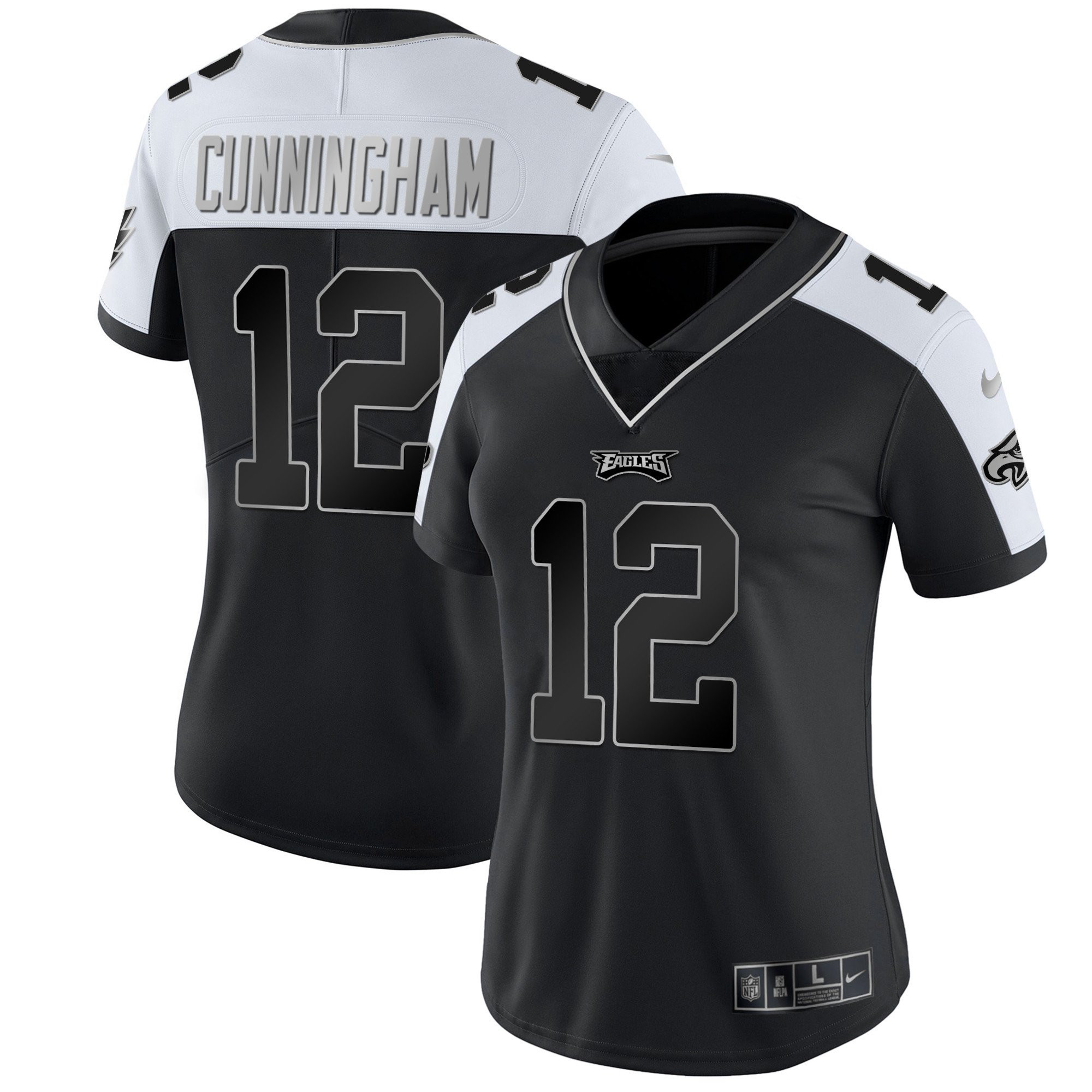 Randall Cunningham Women's Philadelphia Eagles Gold & Split Vapor Alternate Silver Jersey - All Stitched