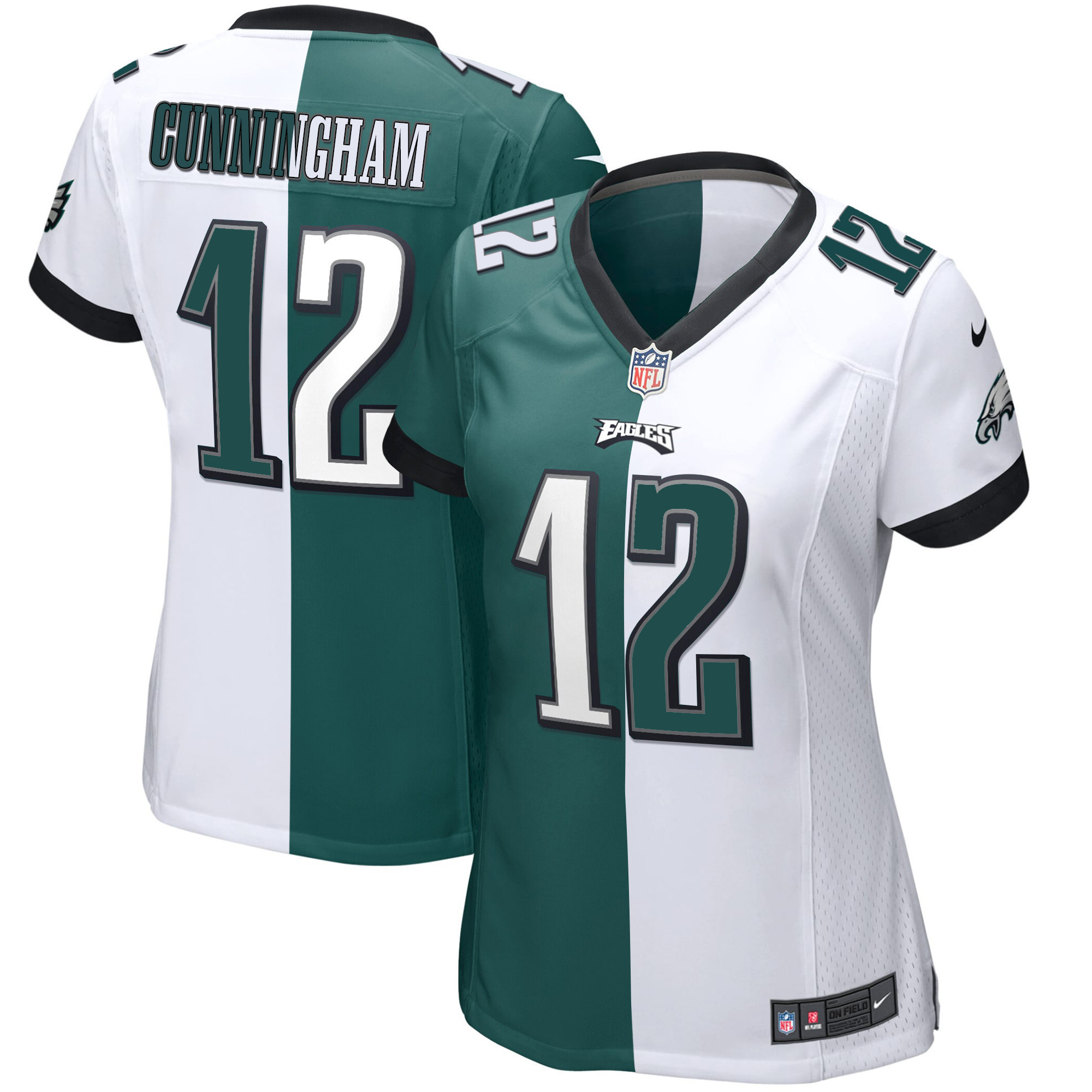 Randall Cunningham Women's Philadelphia Eagles Gold & Split Vapor Jersey - All Stitched
