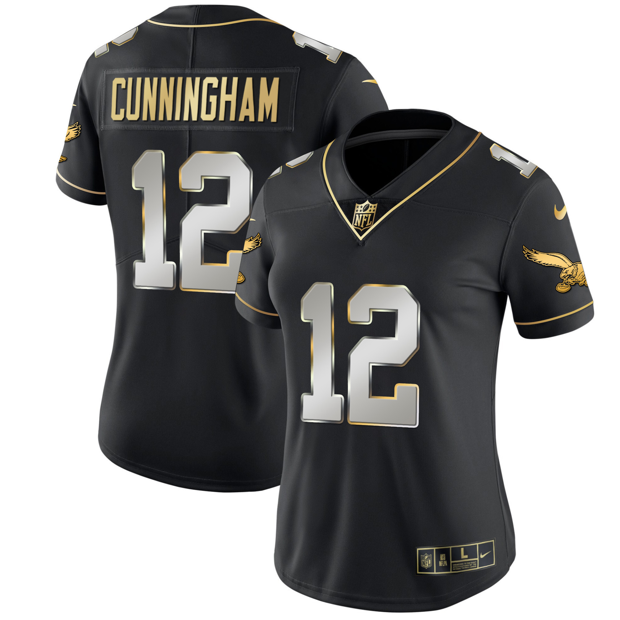 Randall Cunningham Women's Philadelphia Eagles Kelly Green Gold Black Limited Jersey - All Stitched