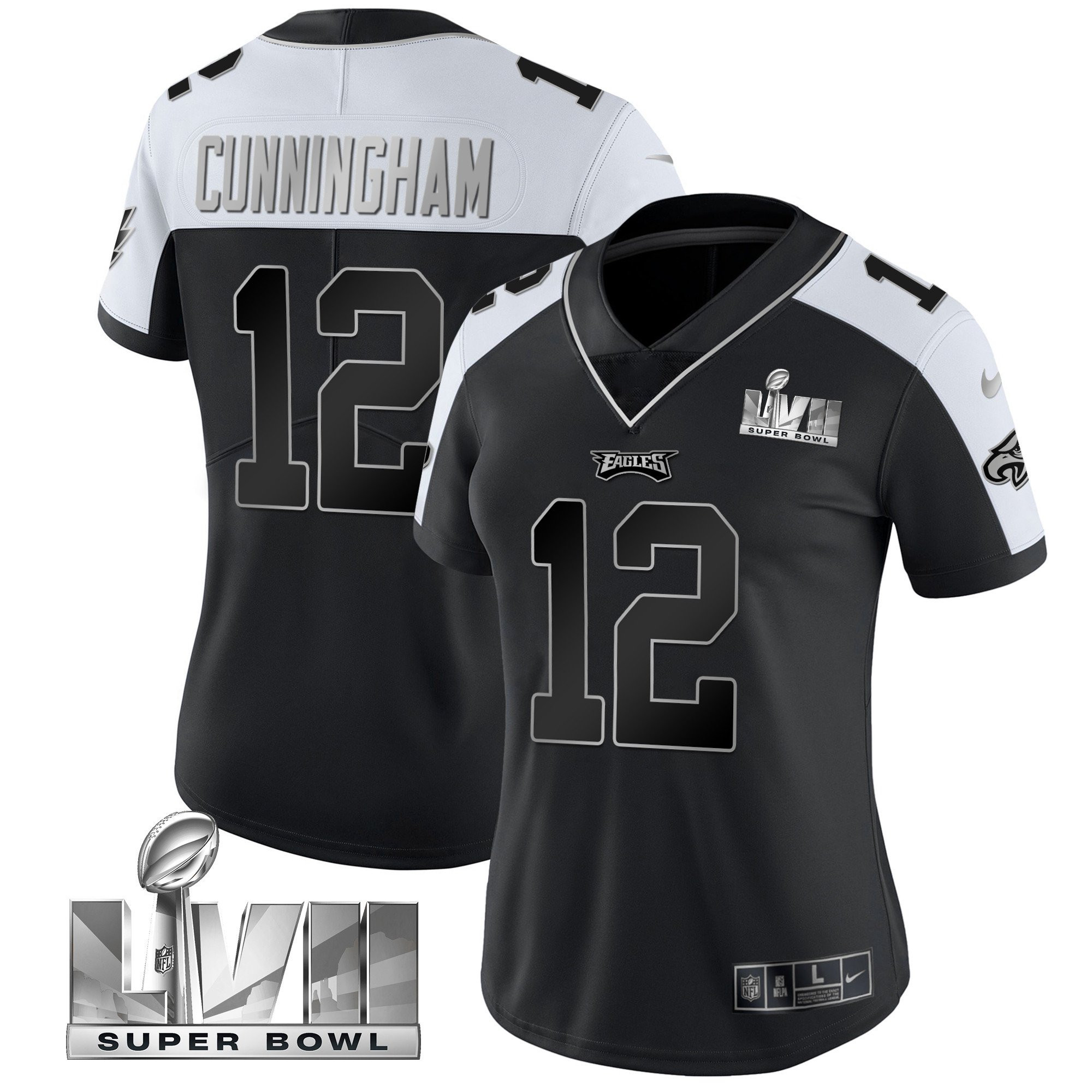 Randall Cunningham Women's Philadelphia Eagles Super Bowl LVII Alternate Alternate Silver Jersey - All Stitched
