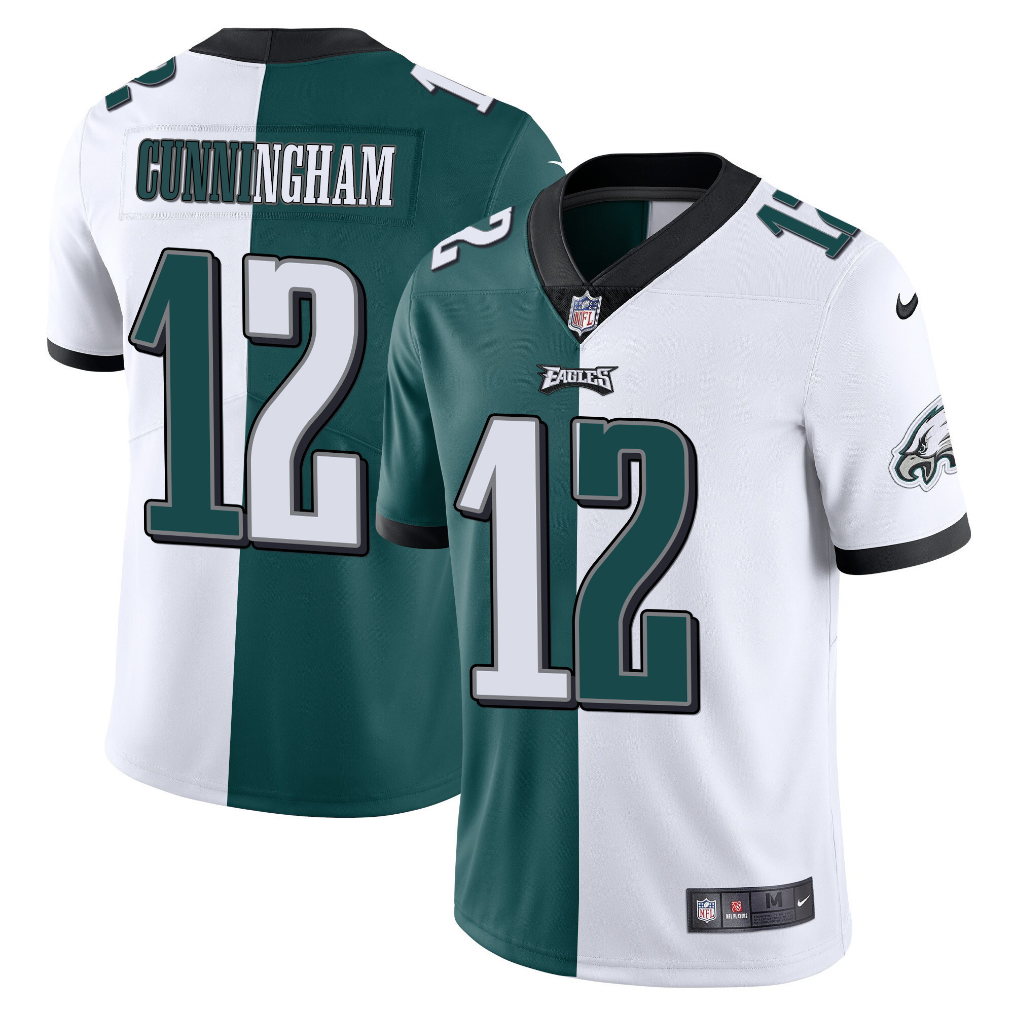 Randall Cunningham Youth's Philadelphia Eagles Gold & Split Vapor Jersey - All Stitched