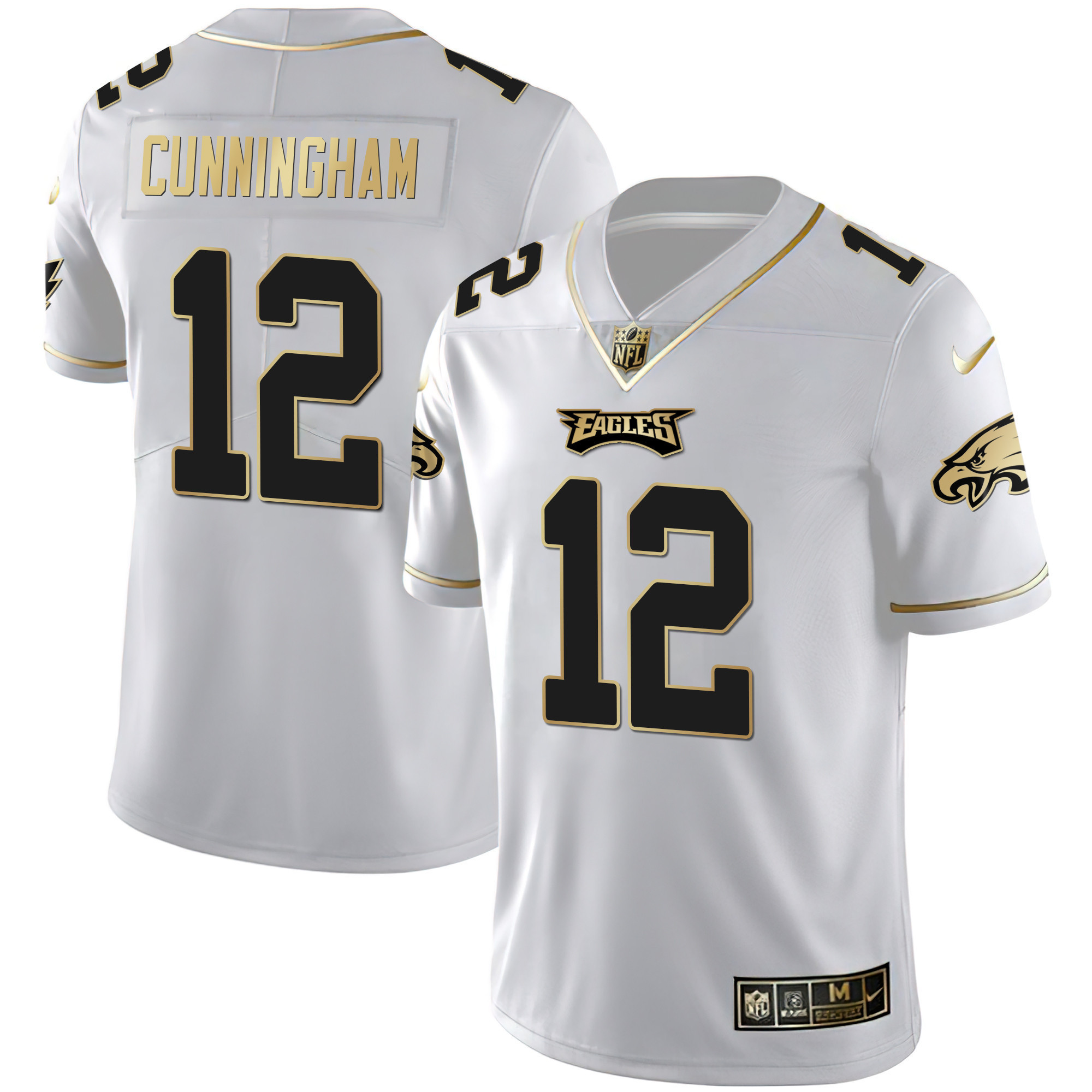 Randall Cunningham Youth's Philadelphia Eagles Gold & Split Vapor White Gold Jersey - All Stitched