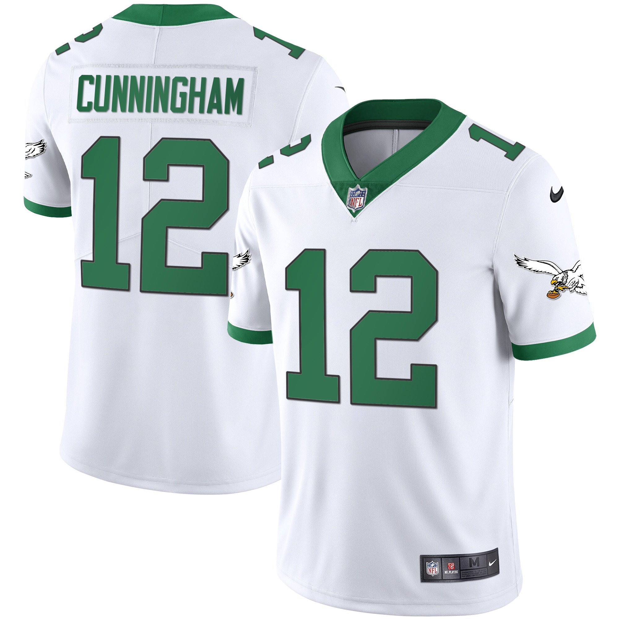 Randall Cunningham Youth's Philadelphia Eagles Kelly Green Gold Kelly White Jersey - All Stitched