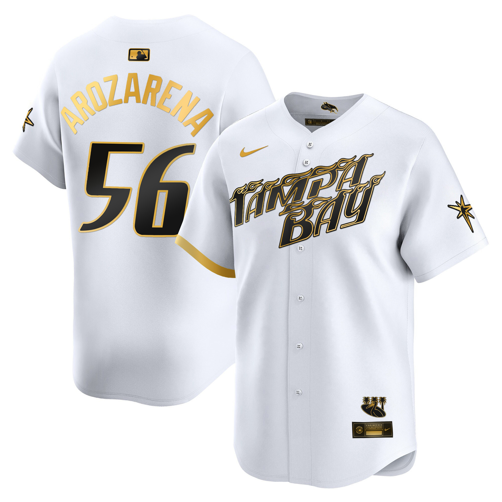 Randy Arozarena Men's Tampa Bay Rays 2024 City Connect Vapor Premier Limited - Charcoal White Gold Jersey - All Stitched