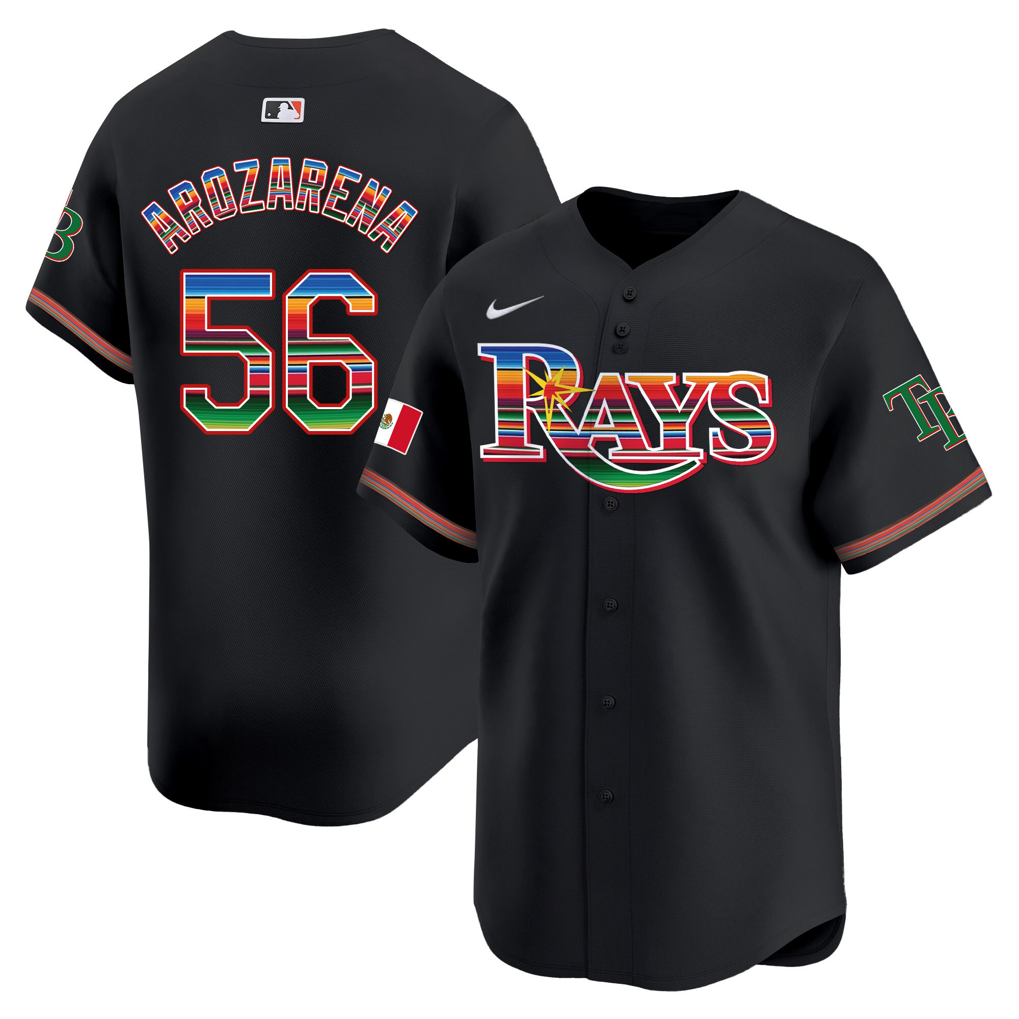 Randy Arozarena Men's Tampa Bay Rays Mexico Vapor Premier Limited Black Jersey - All Stitched
