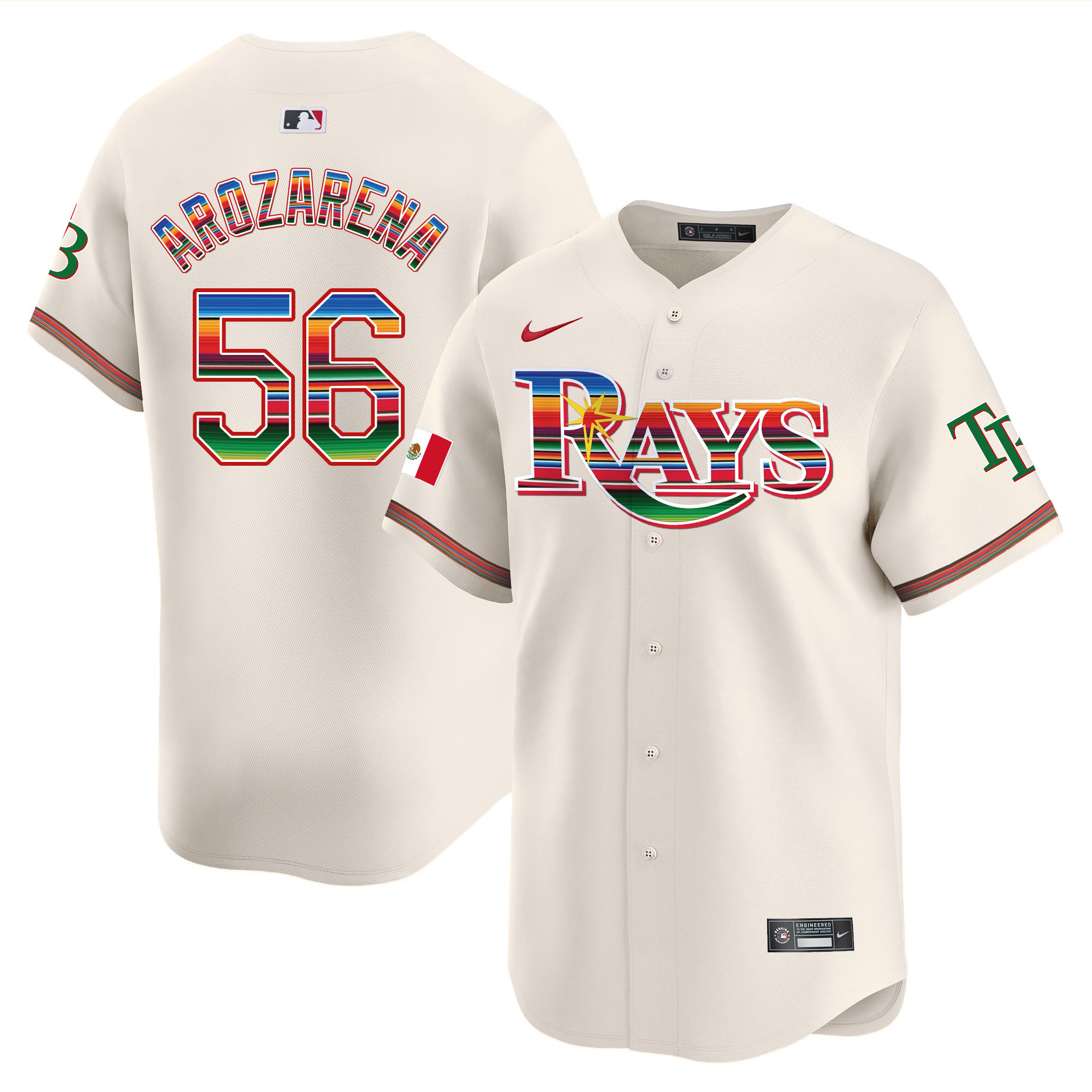 Randy Arozarena Men's Tampa Bay Rays Mexico Vapor Premier Limited Cream Jersey - All Stitched