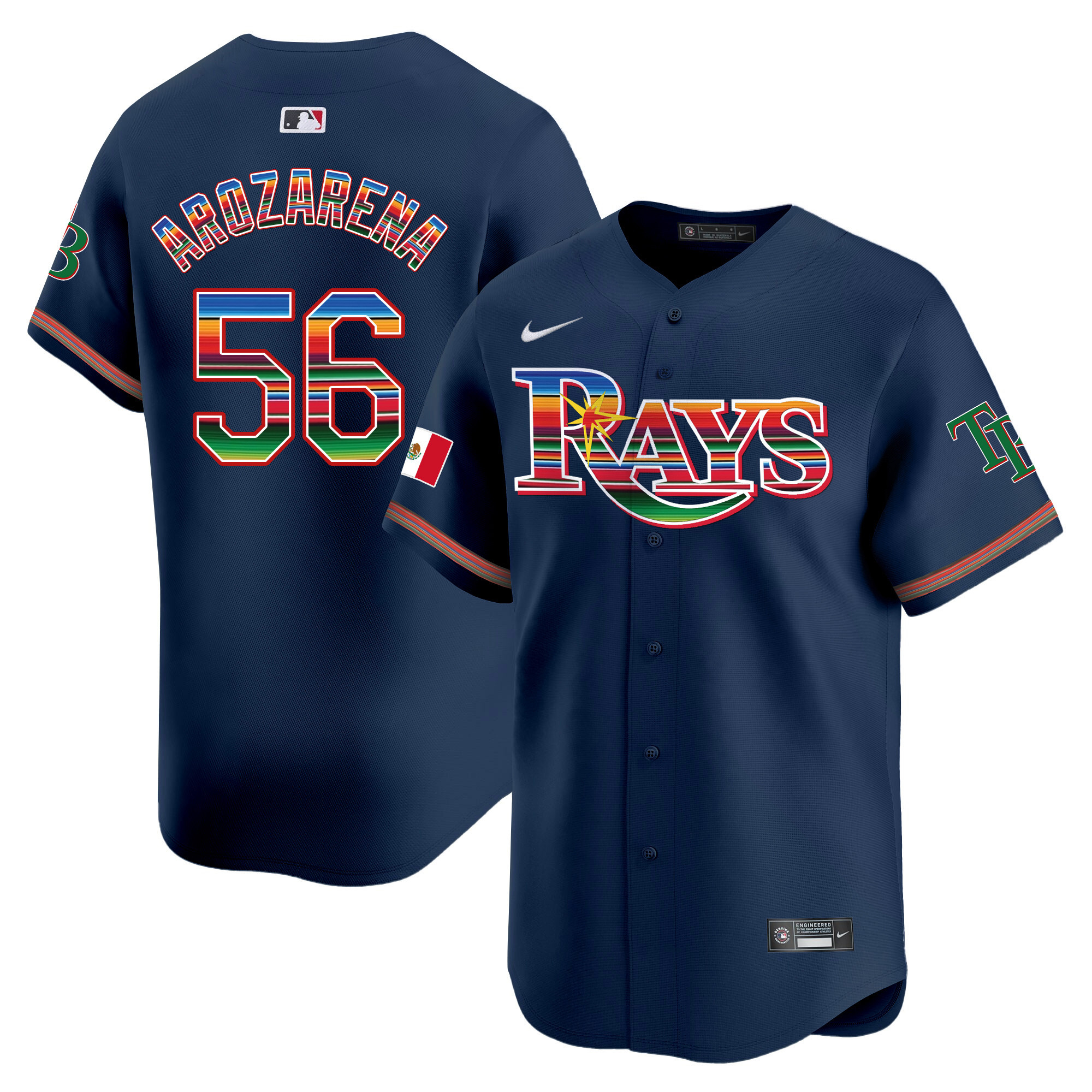 Randy Arozarena Men's Tampa Bay Rays Mexico Vapor Premier Limited Navy Jersey - All Stitched