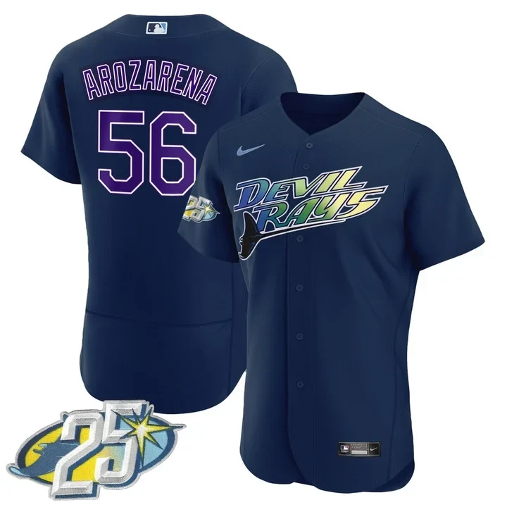 Randy Arozarena Tampa Bay Rays Navy Flex Base Jersey - All Stitched