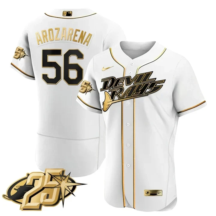 Randy Arozarena Tampa Bay Rays White Gold Flex Base Jersey - All Stitched