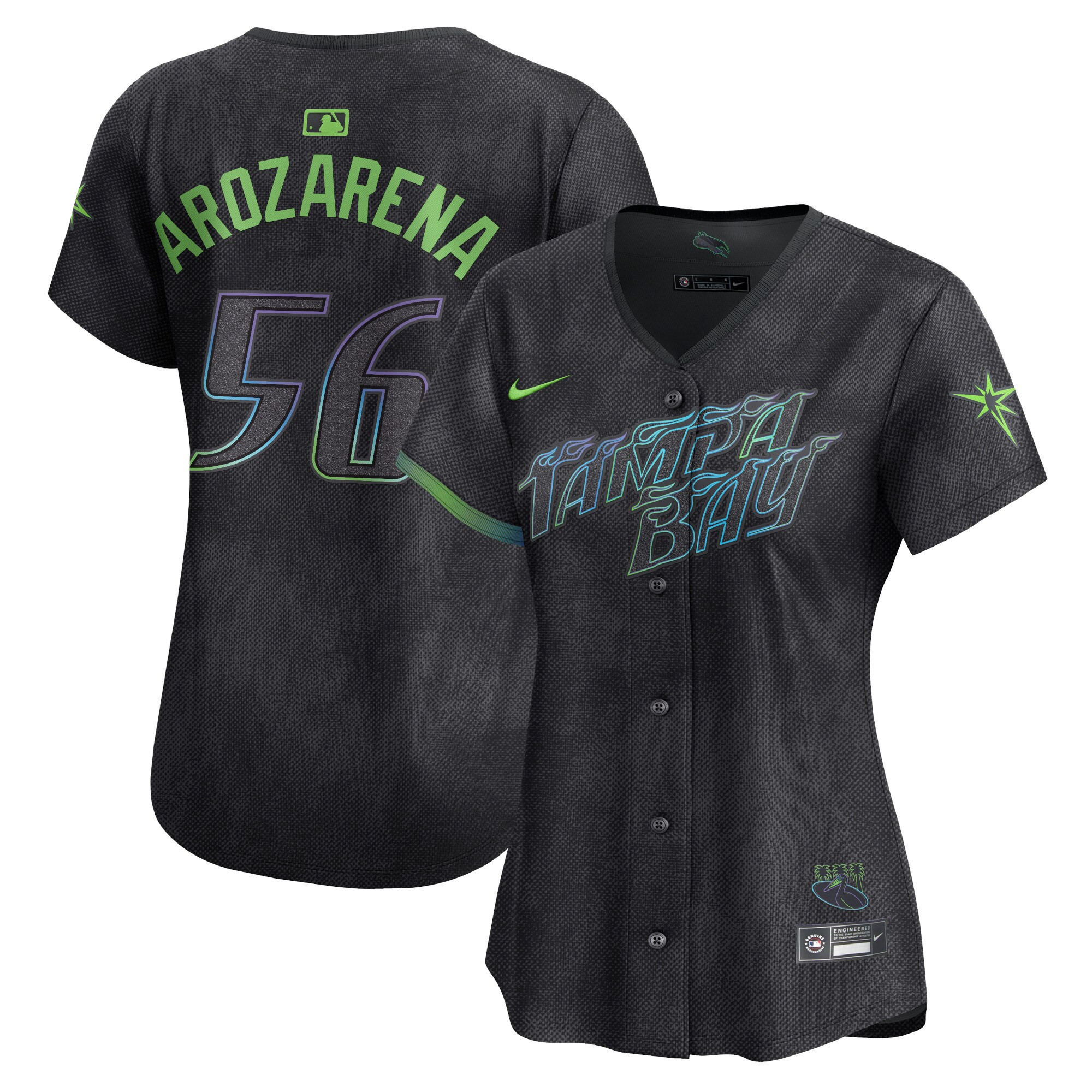 Randy Arozarena Women's Tampa Bay Rays 2024 City Connect Vapor Premier Limited - Charcoal Jersey - All Stitched