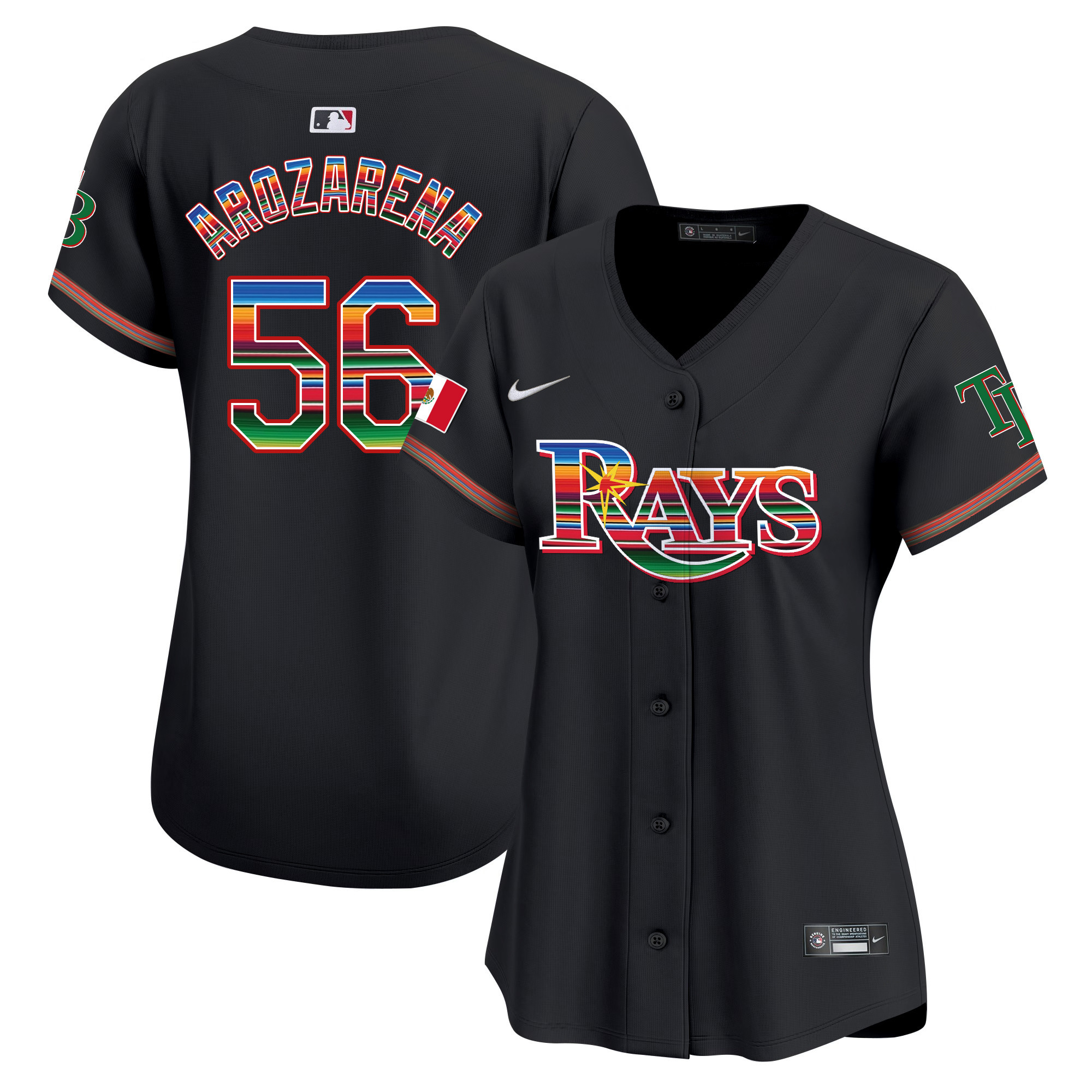 Randy Arozarena Women's Tampa Bay Rays Mexico Vapor Premier Limited Black Jersey - All Stitched
