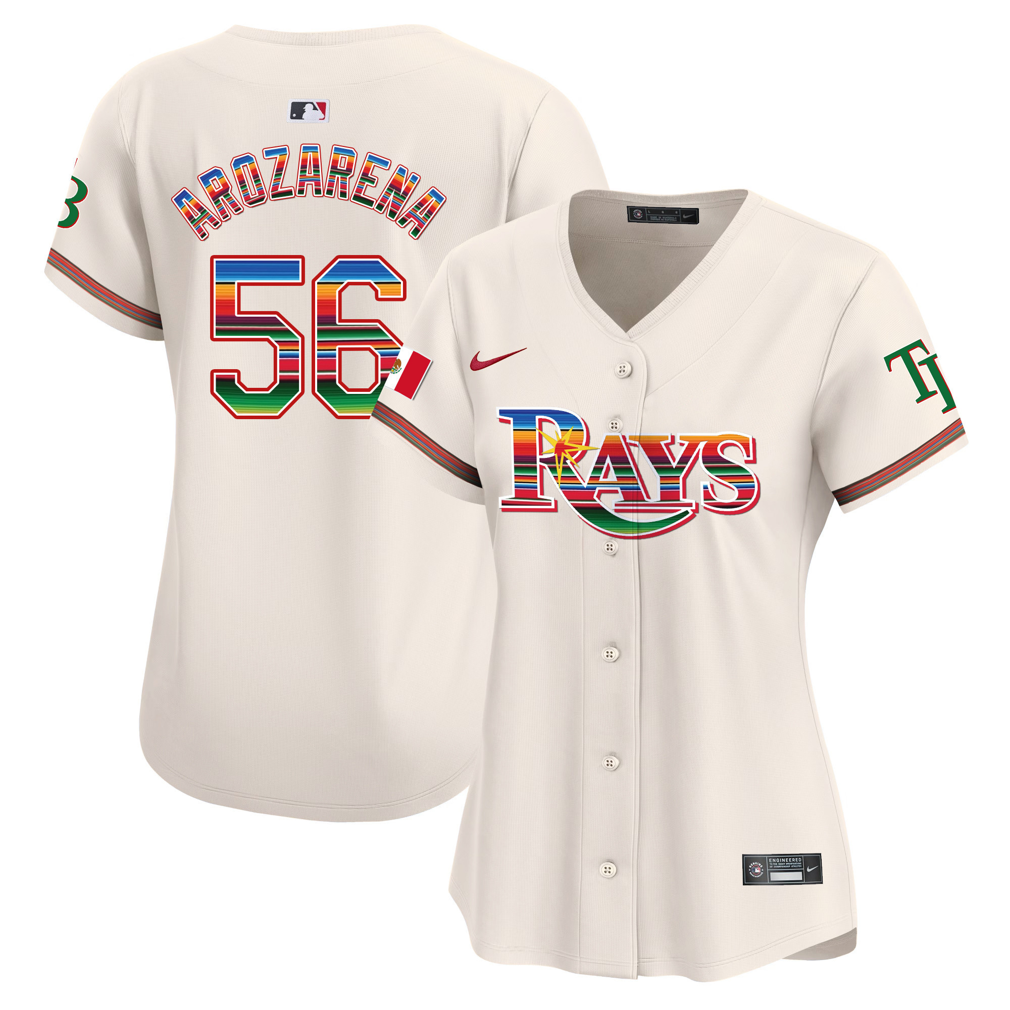 Randy Arozarena Women's Tampa Bay Rays Mexico Vapor Premier Limited Cream Jersey - All Stitched