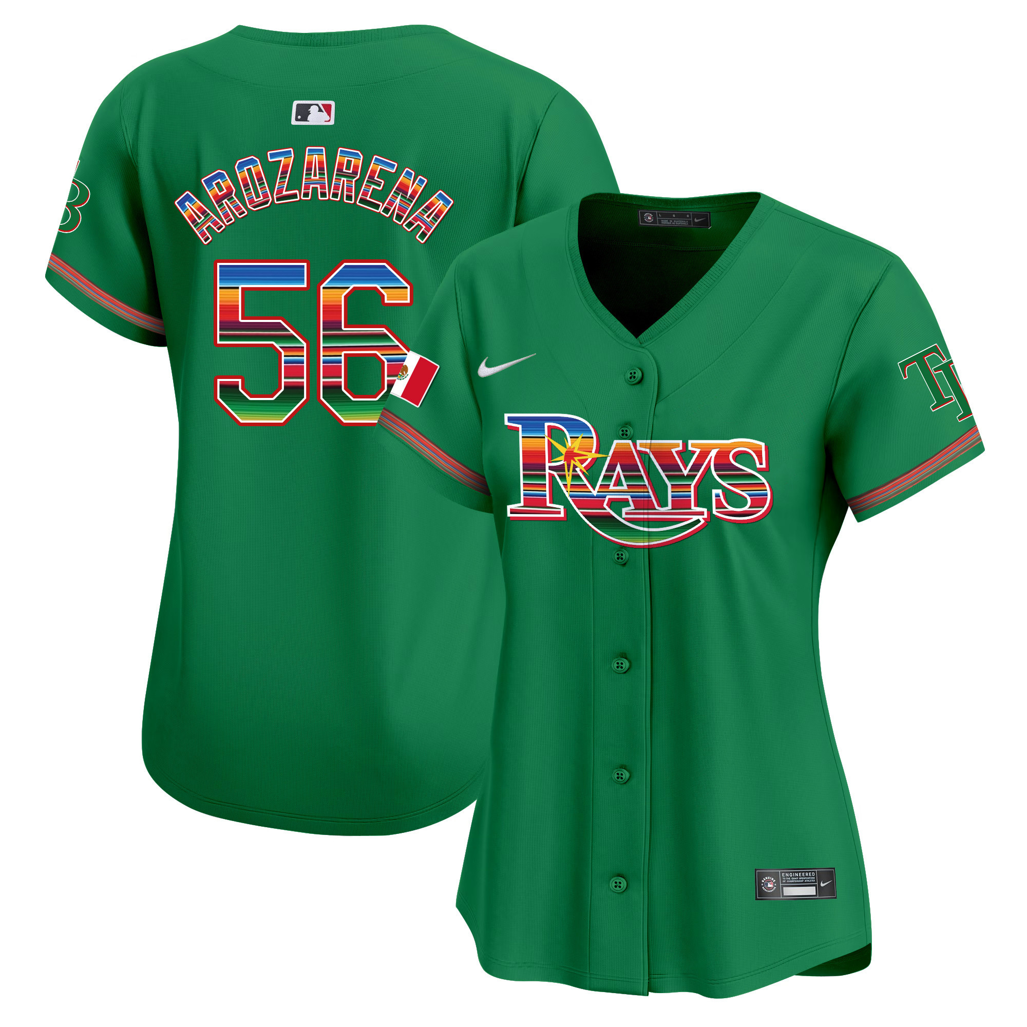 Randy Arozarena Women's Tampa Bay Rays Mexico Vapor Premier Limited Green Jersey - All Stitched