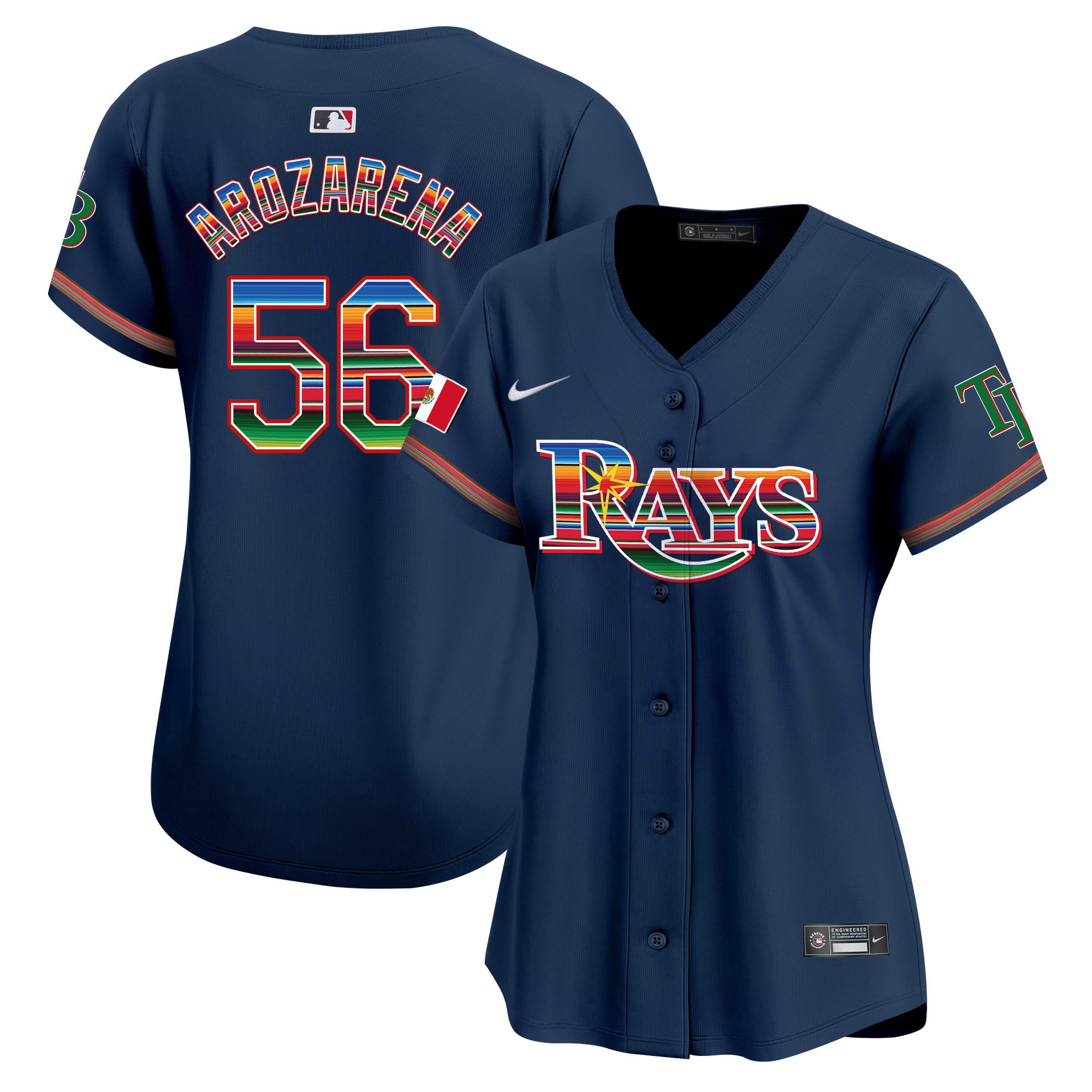 Randy Arozarena Women's Tampa Bay Rays Mexico Vapor Premier Limited Navy Jersey - All Stitched