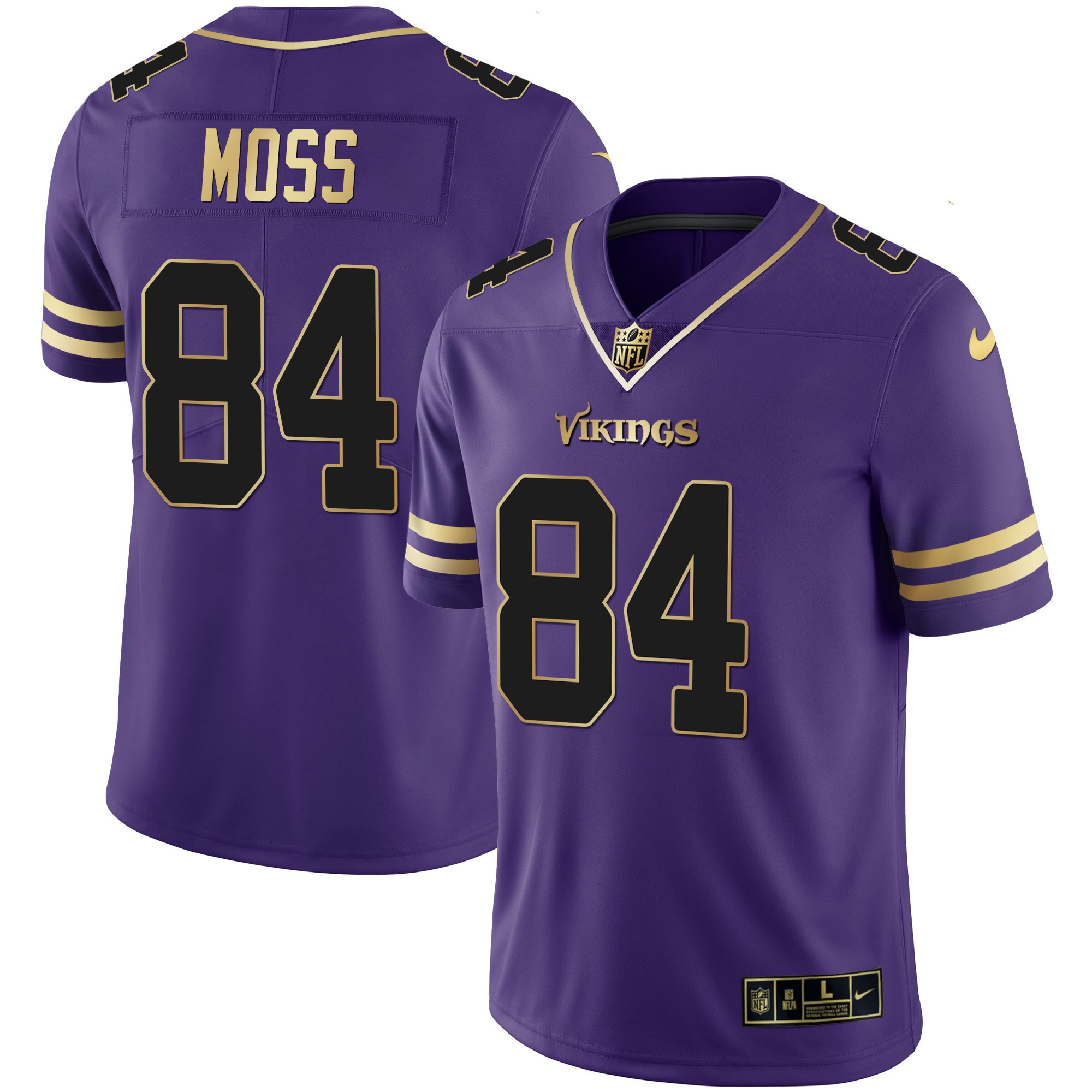 Randy Moss Men's Minnesota Vikings Purple Gold Vapor Jersey - All Stitched