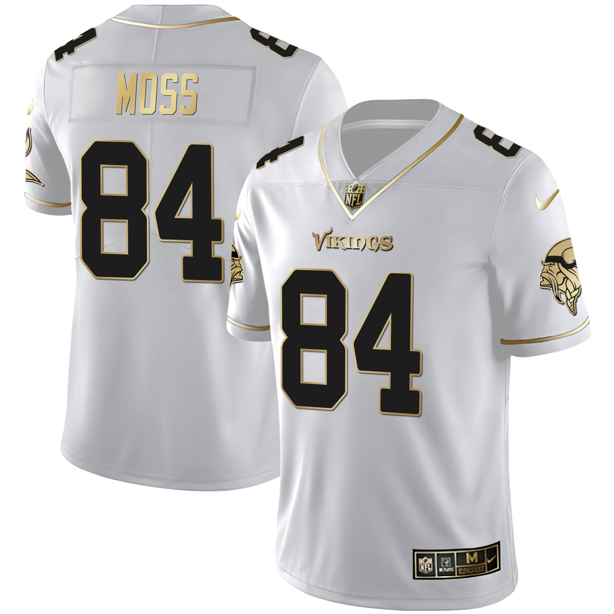 Randy Moss Youth's Minnesota Vikings White Gold & Black Gold Jersey - All Stitched