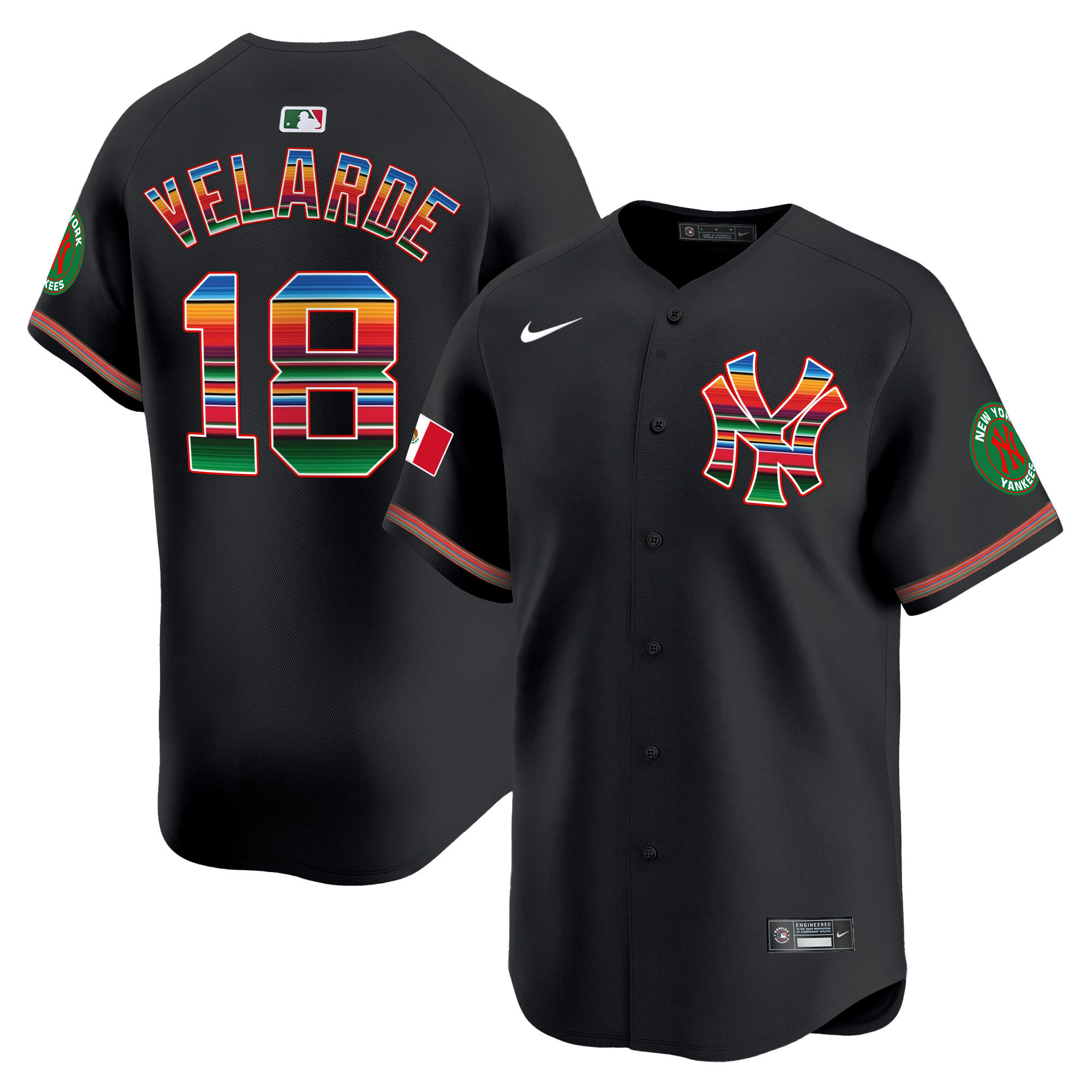 Randy Velarde Men's New York Yankees Mexico Vapor Premier Limited Black Jersey - All Stitched