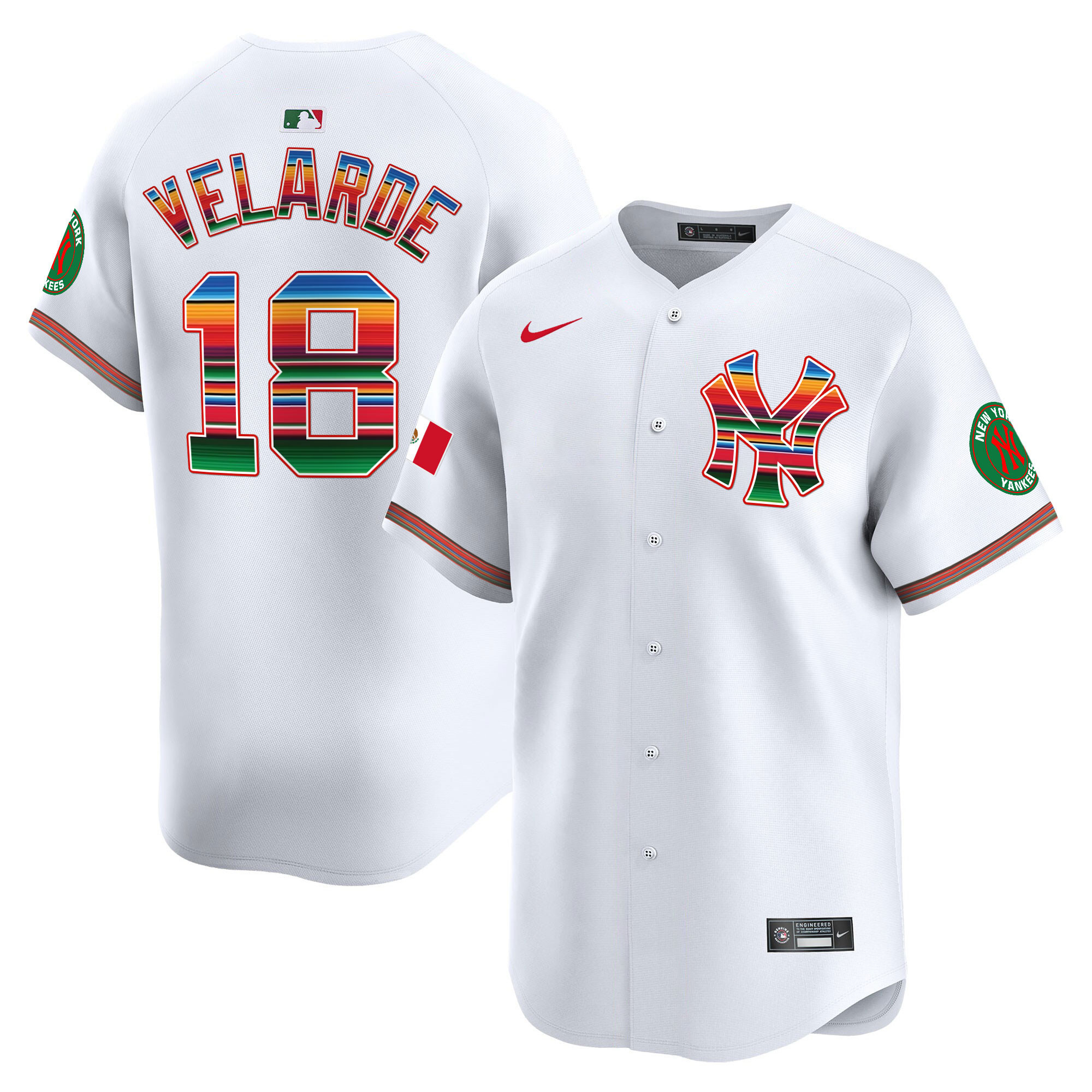 Randy Velarde Men's New York Yankees Mexico Vapor Premier Limited White Jersey - All Stitched