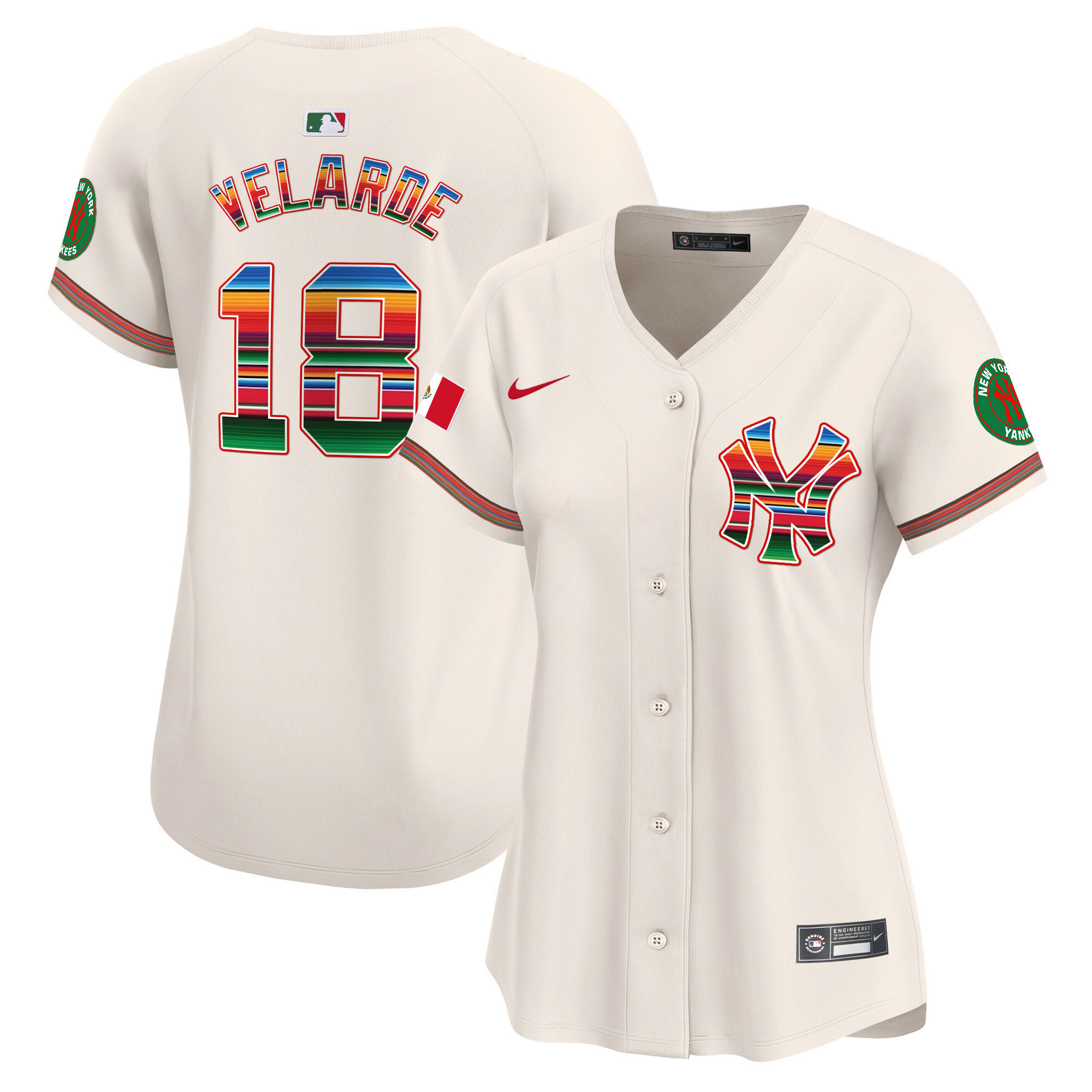 Randy Velarde Women's New York Yankees Mexico Vapor Premier Limited Cream Jersey - All Stitched