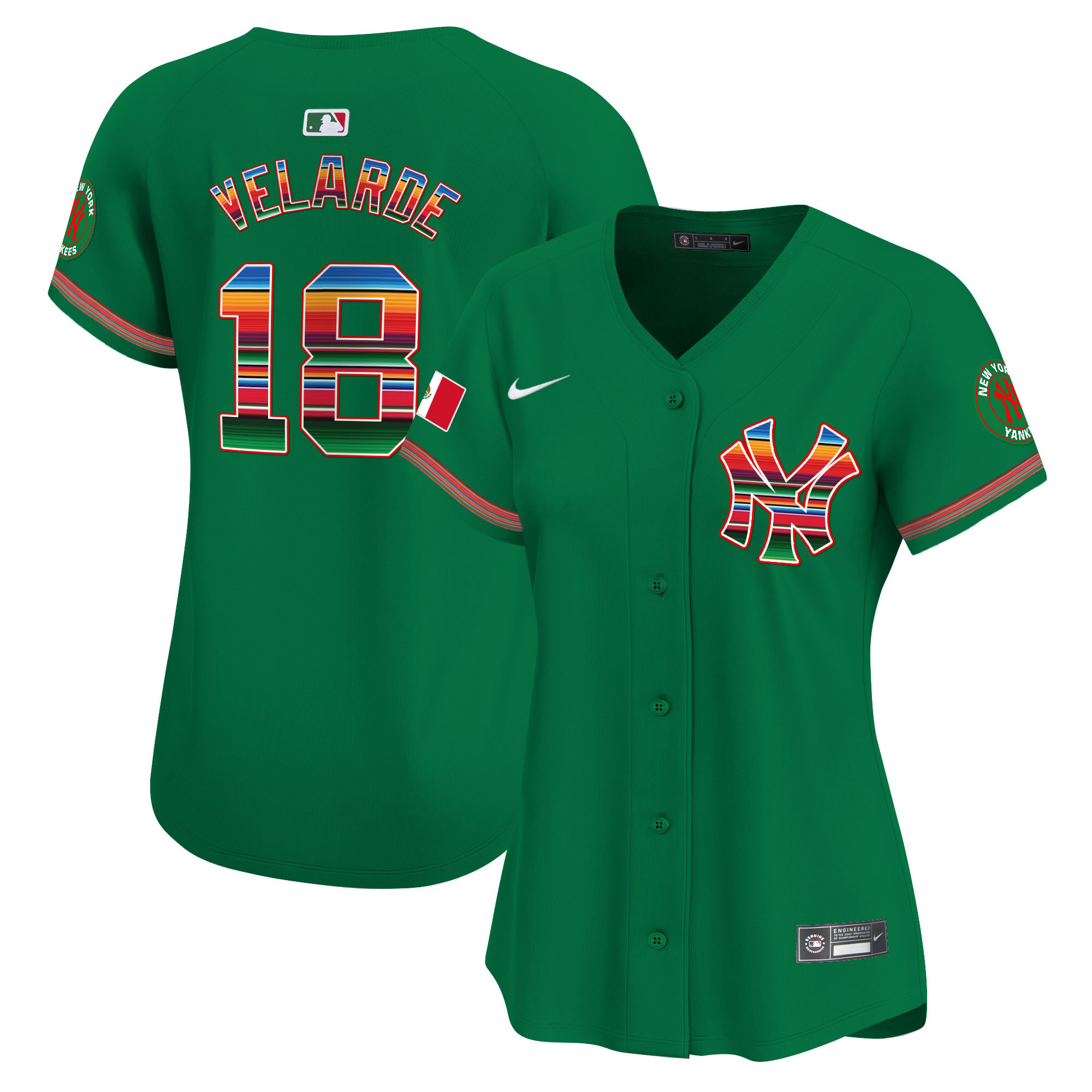Randy Velarde Women's New York Yankees Mexico Vapor Premier Limited Green Jersey - All Stitched