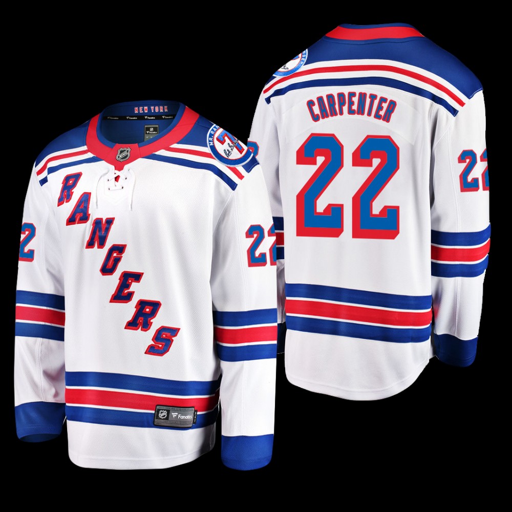 Rangers Ryan Carpenter #22 Away White Breakaway Player Jersey