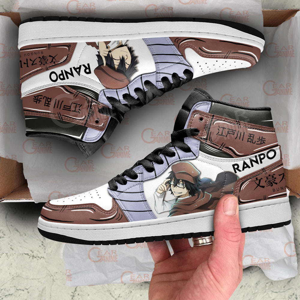 Ranpo Edogawa JD1s Sneakers Bungo Stray Dogs Anime Shoes, Air Jordan Hightop