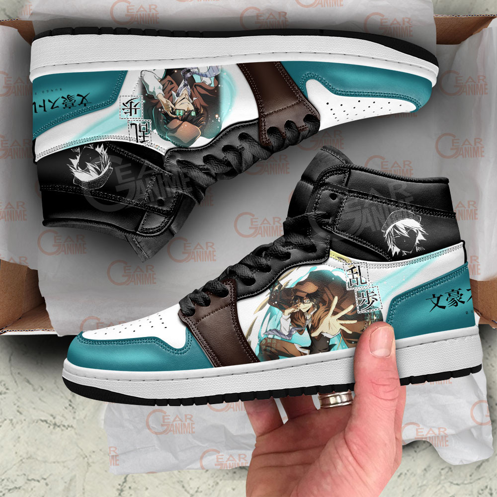 Ranpo Edogawa JD1s Sneakers Bungo Stray Dogs Anime Shoes, Air Jordan Hightop