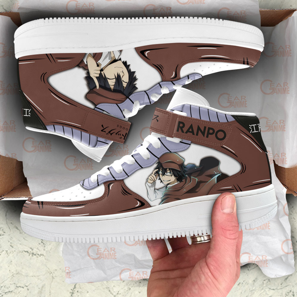 Ranpo Edogawa Sneakers Air Mid Custom Bungo Stray Dogs Anime Shoes