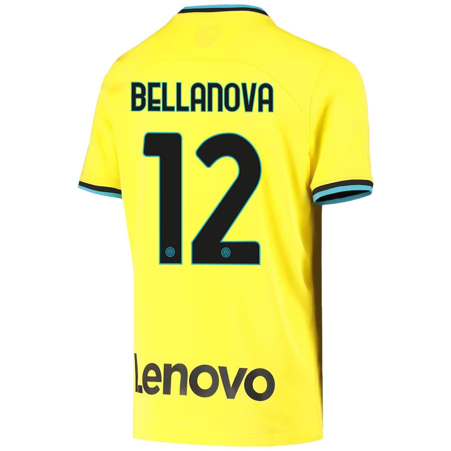Raoul Bellanova 12 Inter Milan 2022/23 Third Jersey – Youth, Yellow Raoul Bellanova 12 Inter Milan 2022/23 Third Jersey – Youth, Yellow