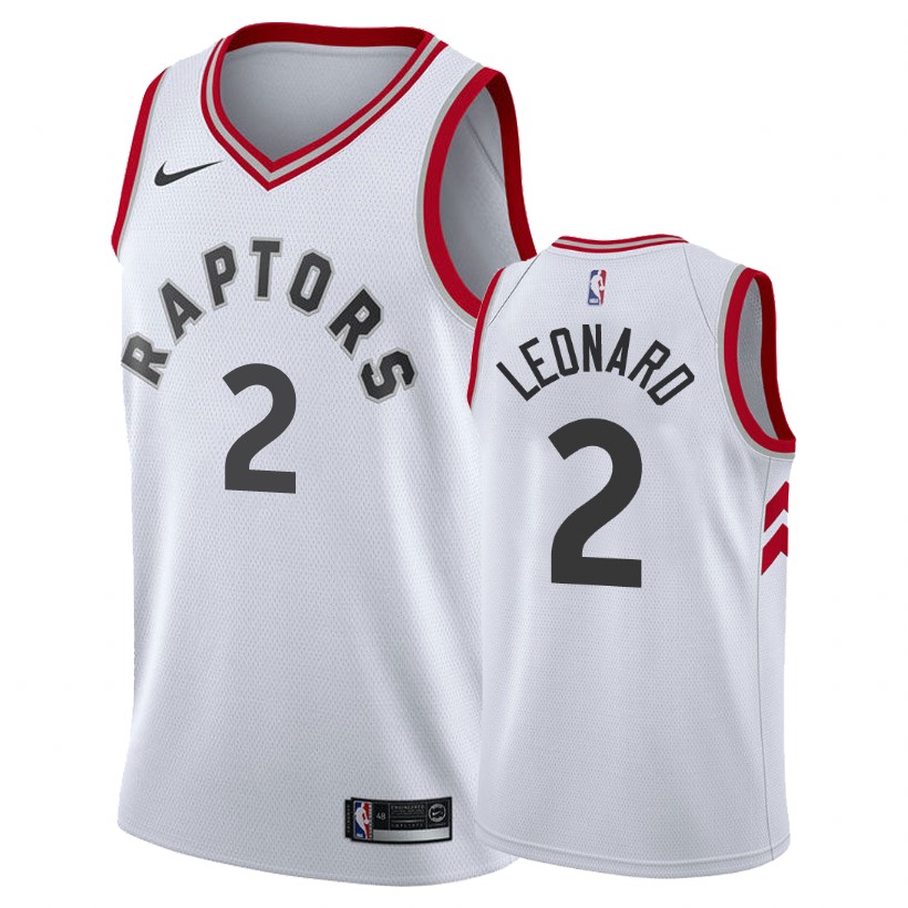 Raptors Male Kawhi Leonard #2 Association White Jersey