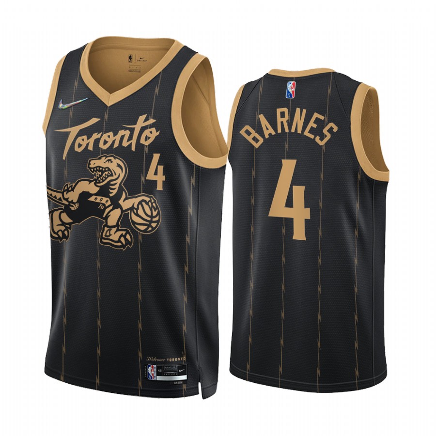 Raptors Scottie Barnes City Edition Black 2021-22 Jersey 75th Anniversary