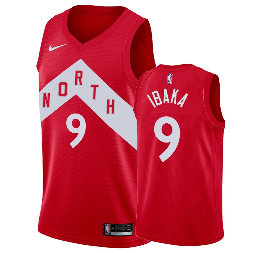 Raptors Serge Ibaka #9 Male Earned Edition Red Jersey