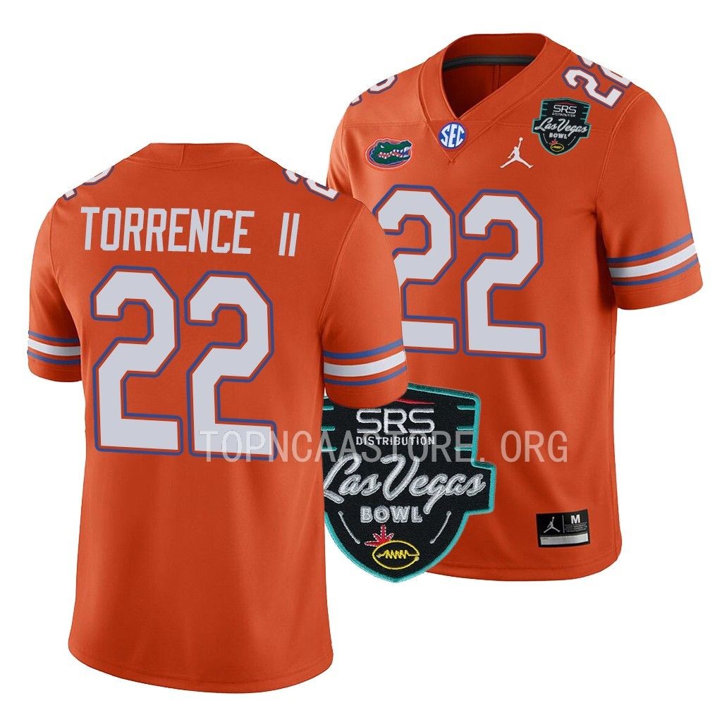 Rashad Torrence II Jersey Florida Gators #22 Orange 2022 Las Vegas Bowl Alternate Men's Tee