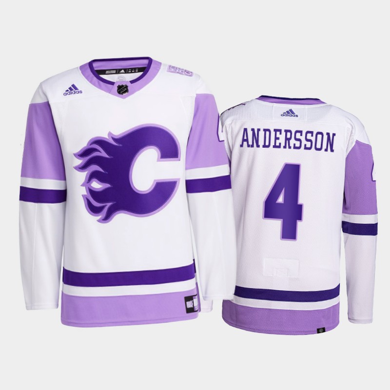 Rasmus Andersson #4 Calgary Flames 2021 FightsCancer White Primegreen Jersey