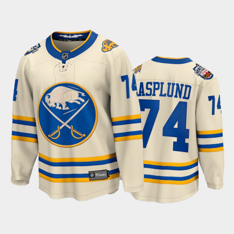 Rasmus Asplund #74 Buffalo Sabres 2022 Heritage Classic Cream Jersey