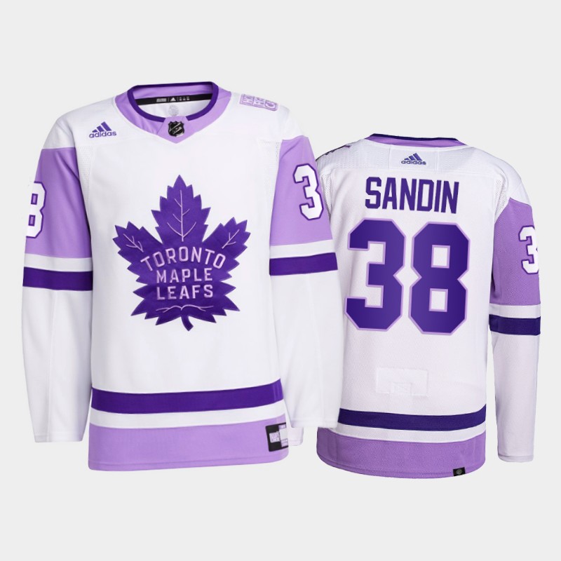 Rasmus Sandin #38 Toronto Maple Leafs 2021 FightsCancer White Primegreen Jersey