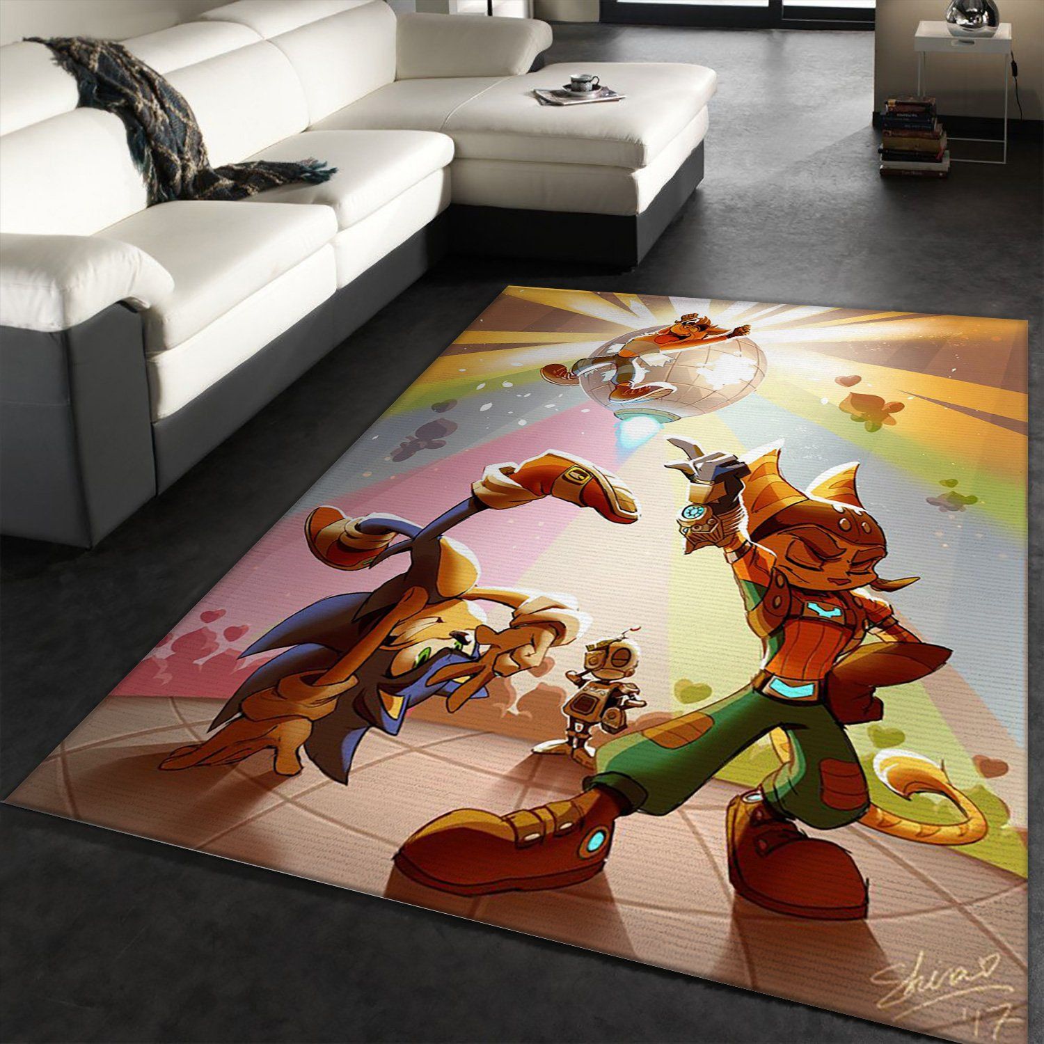 Ratchet And Clank Rectangle Rug – Custom Size And Printing