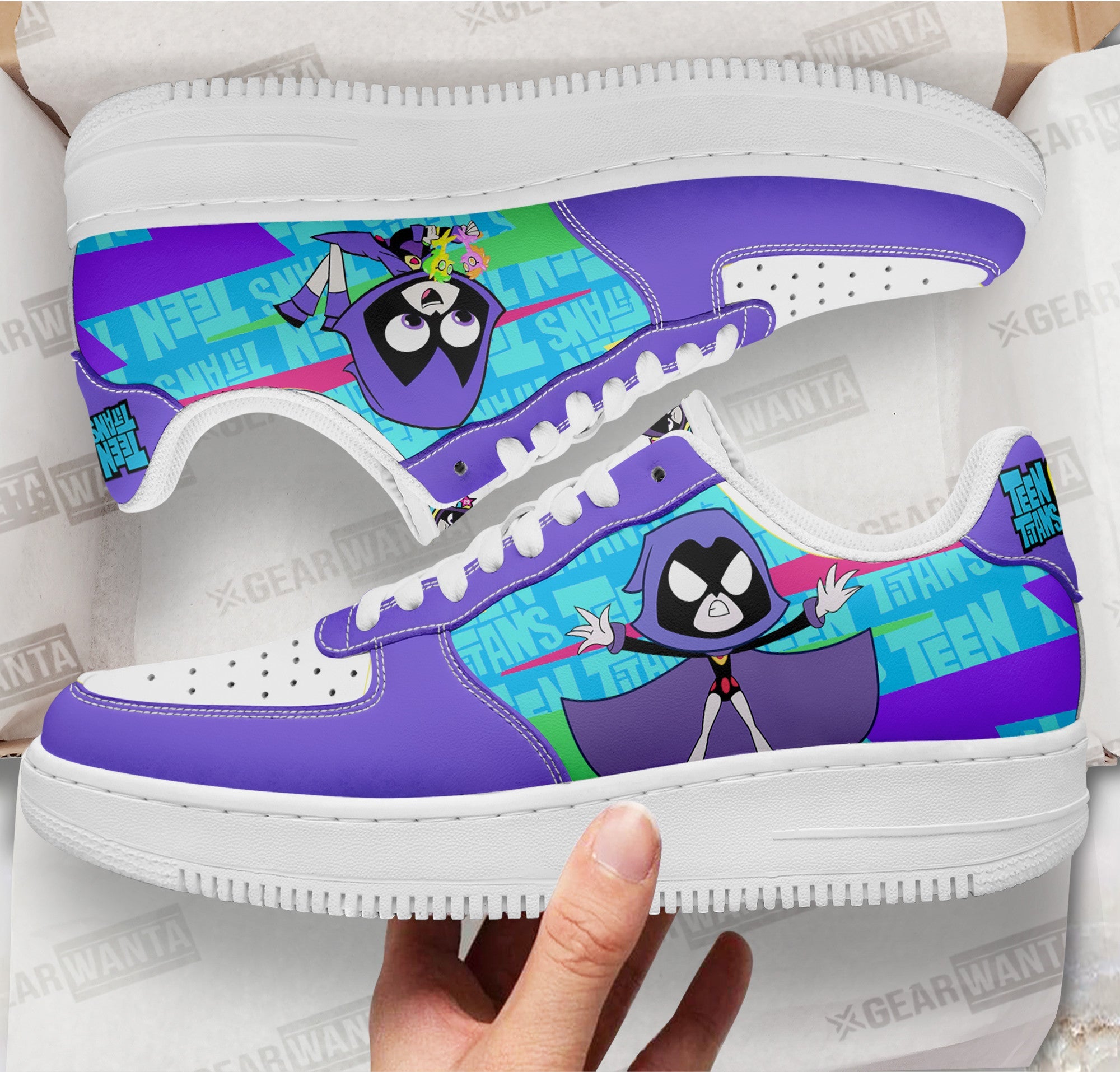 Raven Air Sneakers Custom Teen Titan Go Cartoon Shoes
