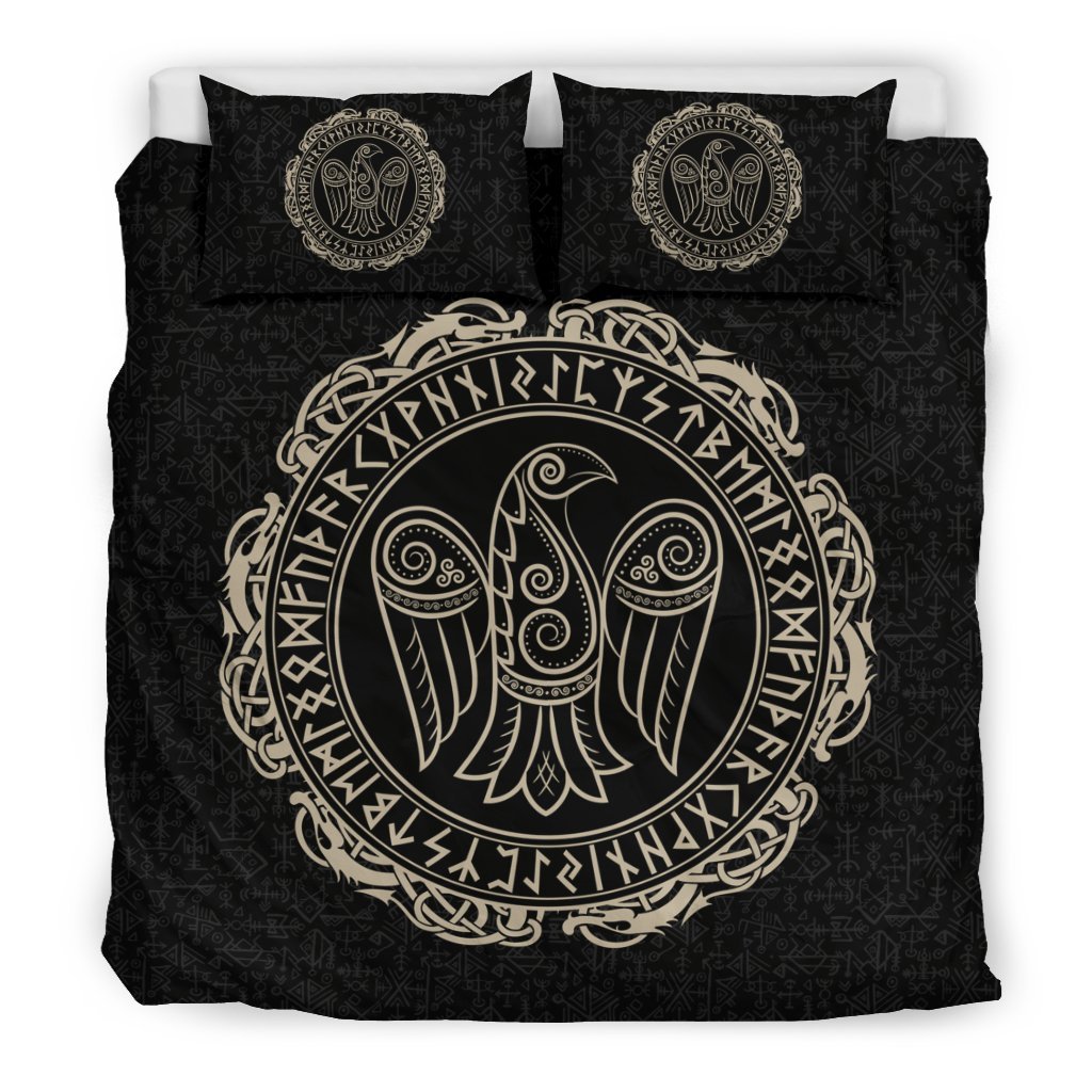 Raven In Celtic 3D Customized Duvet Cover Bedding Set