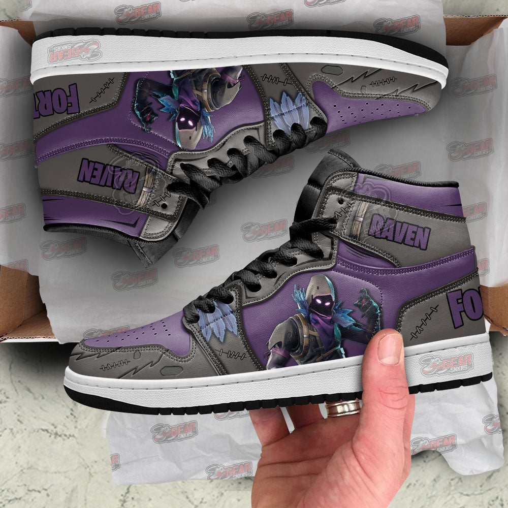 Raven Skin Fortnite JD Sneakers Shoes For Fans, Air Jordan Hightop