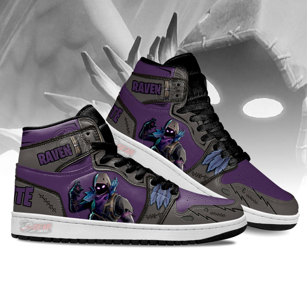 Raven Skin Fortnite JD Sneakers Shoes For Fans, Air Jordan Hightop