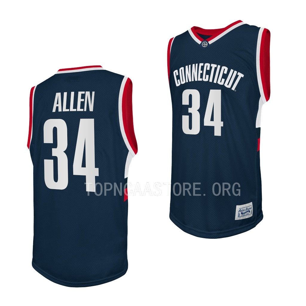 Ray Allen UConn Huskies #34 Navy Retro Jersey Alumni