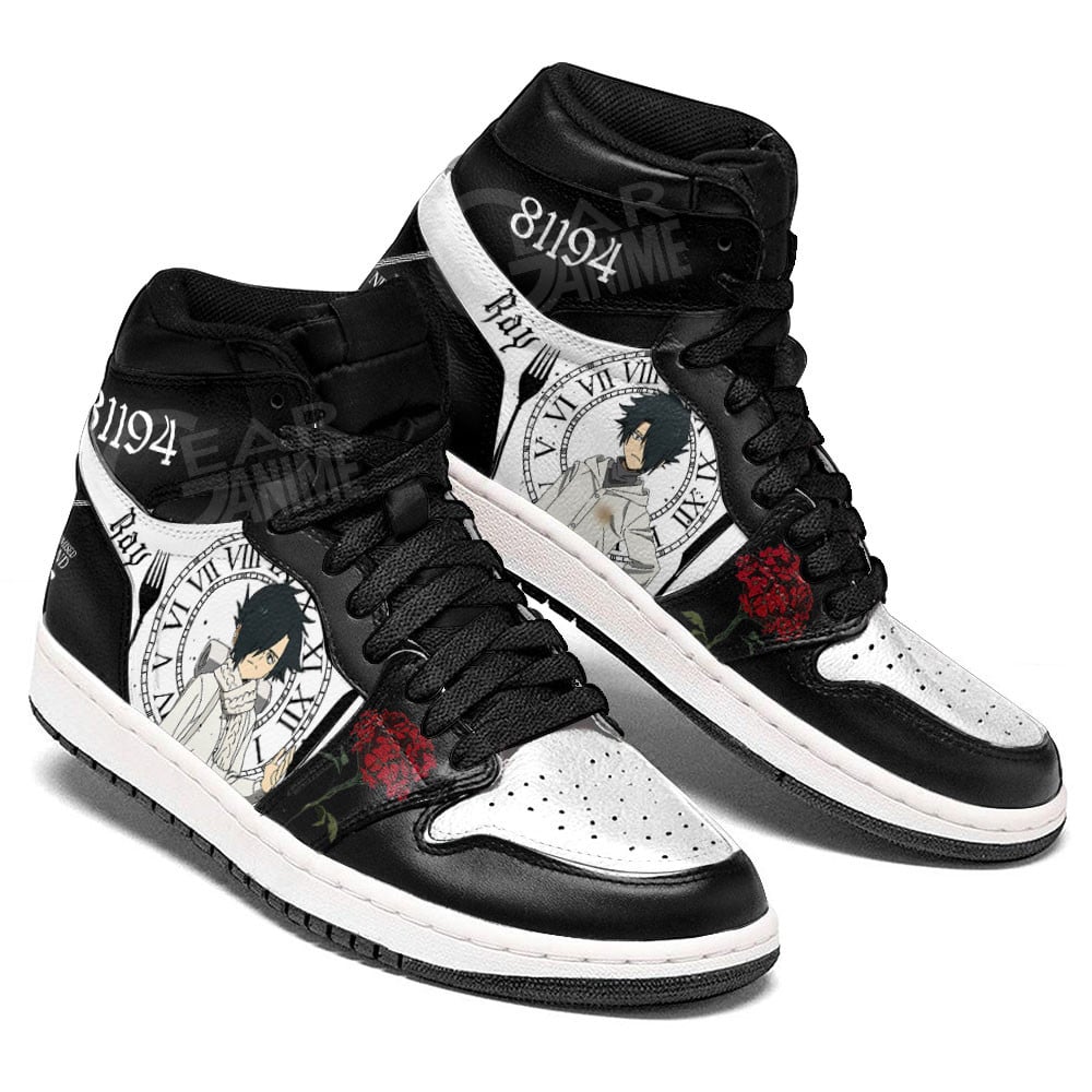 Ray JD1s Sneakers The Promised Neverland Anime Shoes, Air Jordan Hightop