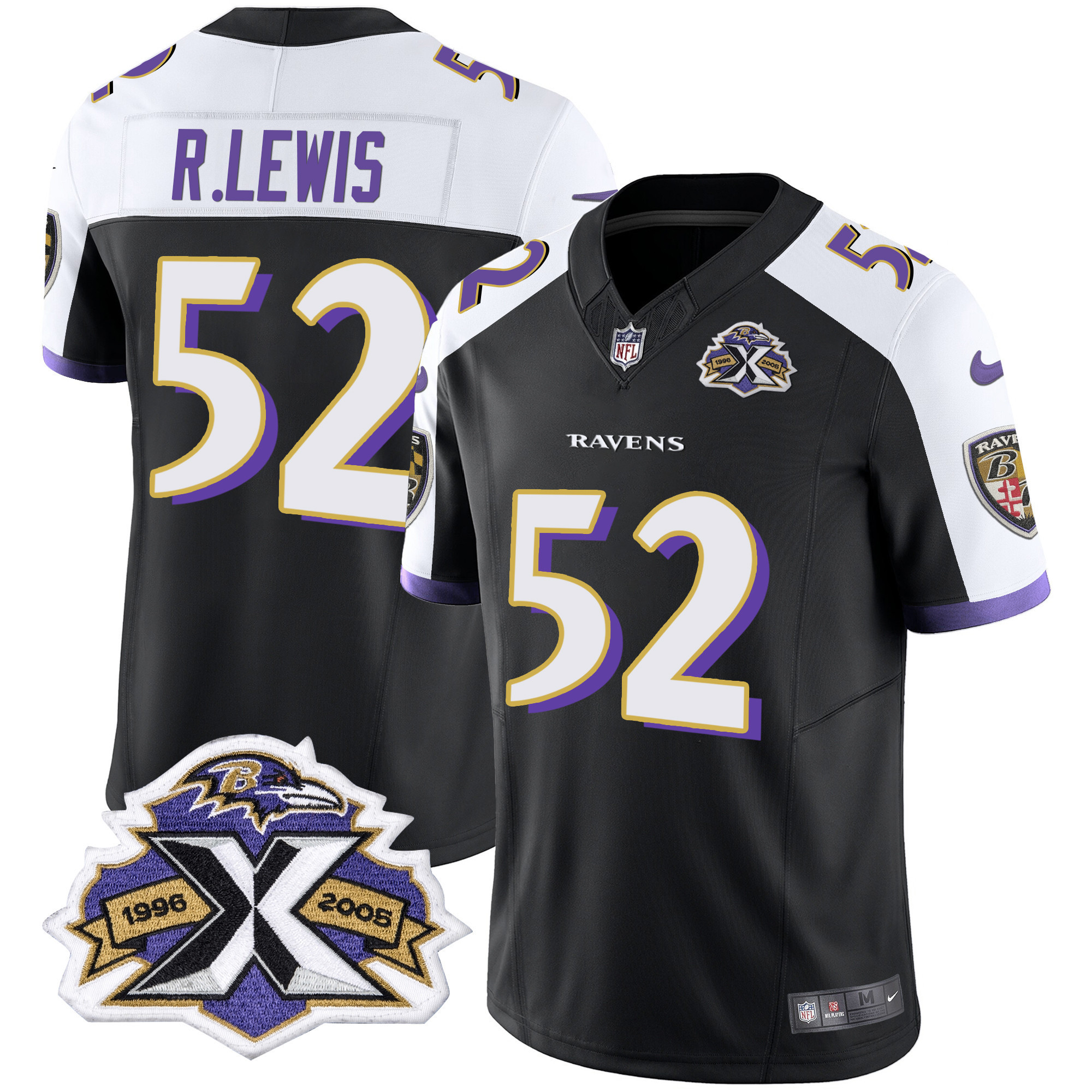 Ray Lewis Men's Baltimore Ravens 2005 Throwback Black Vapor Limited Alternate Jersey All Stitched